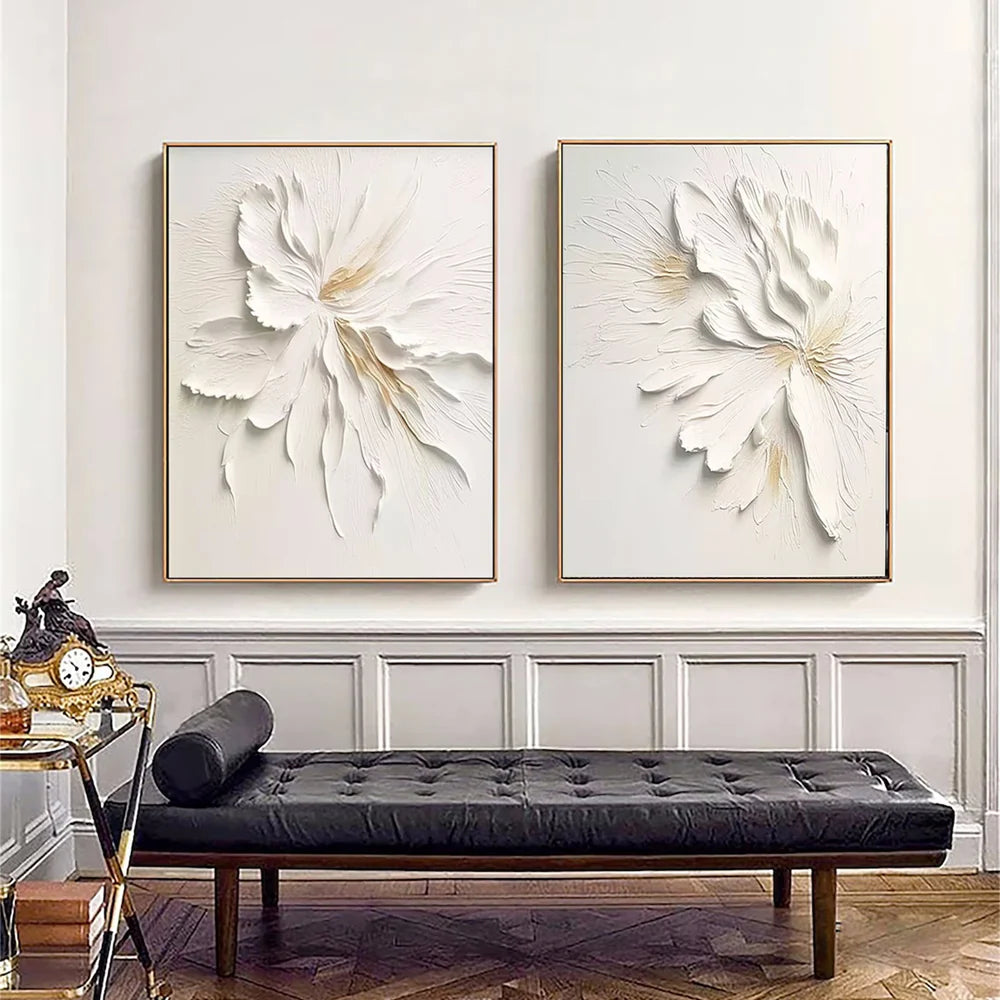 Flower & Tree Abstract Textured Wall Art Set of 2#ML039