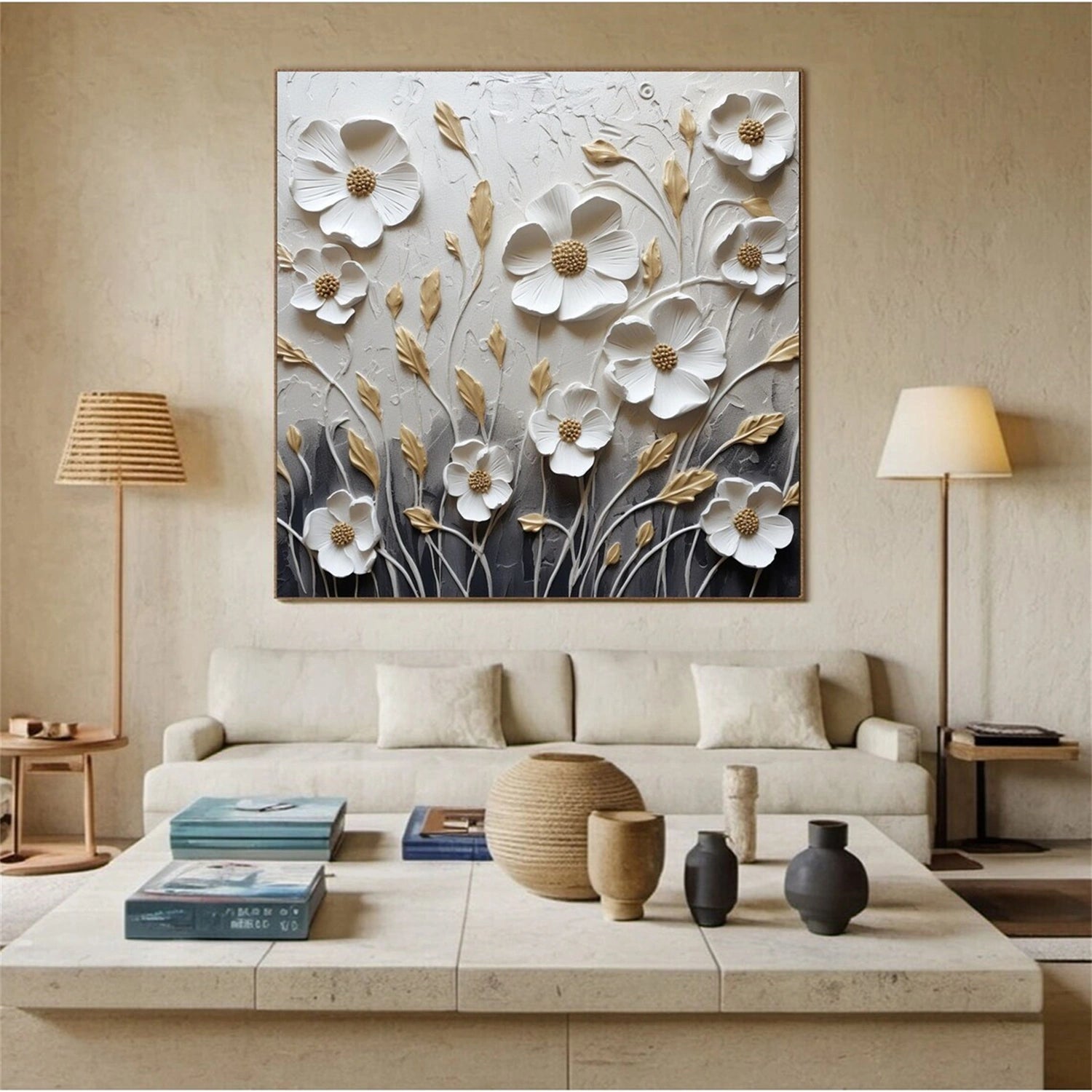 Flower & Tree Abstract Textured Wall Art #ML043