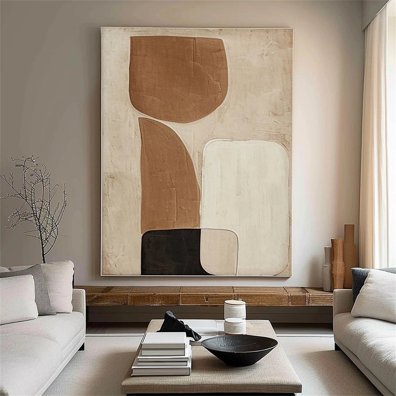 Minimalist Brown & Beige Art  #MB015