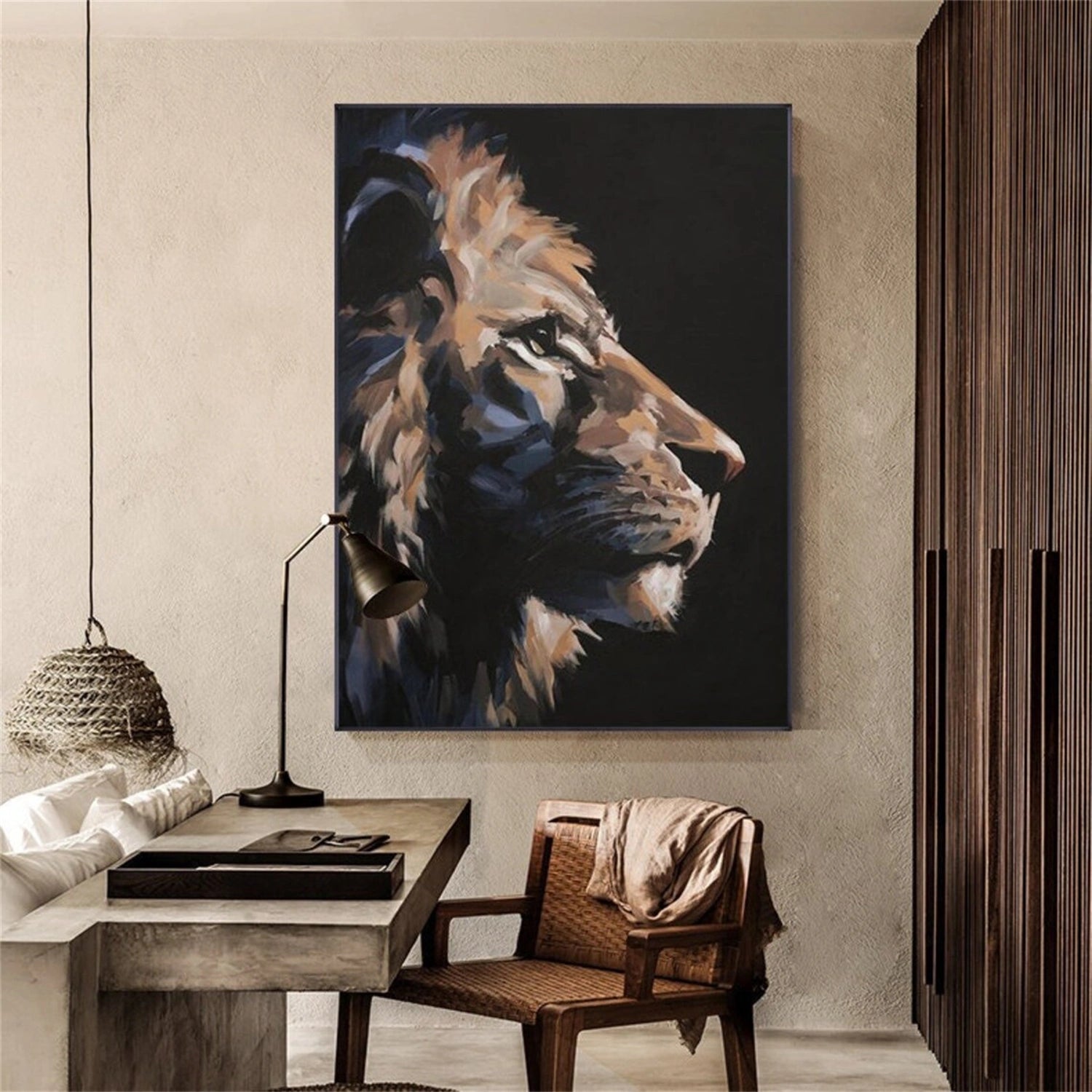 Black and Brown Abstract Animal Wall Art #AL055