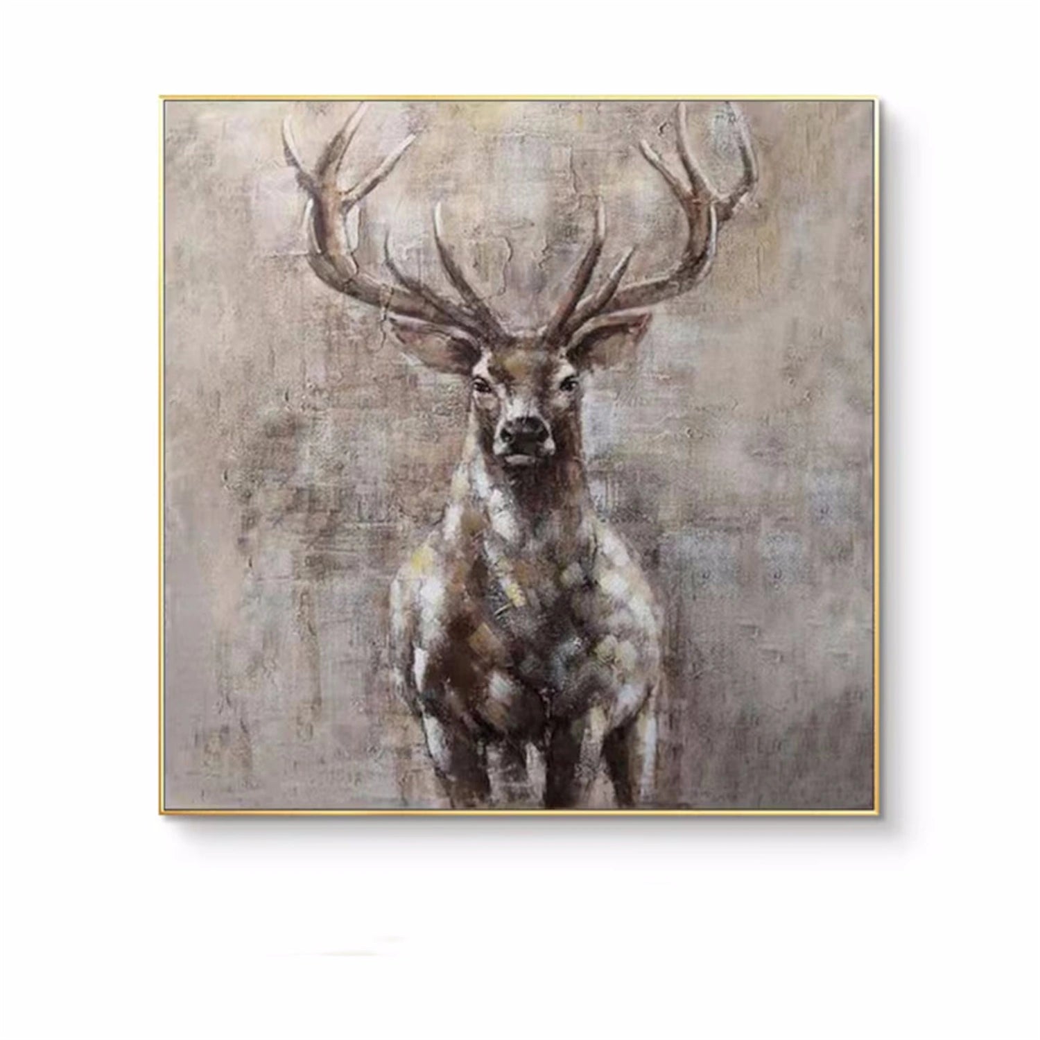 Beige and Brown Abstract Animal Wall Art #AL074