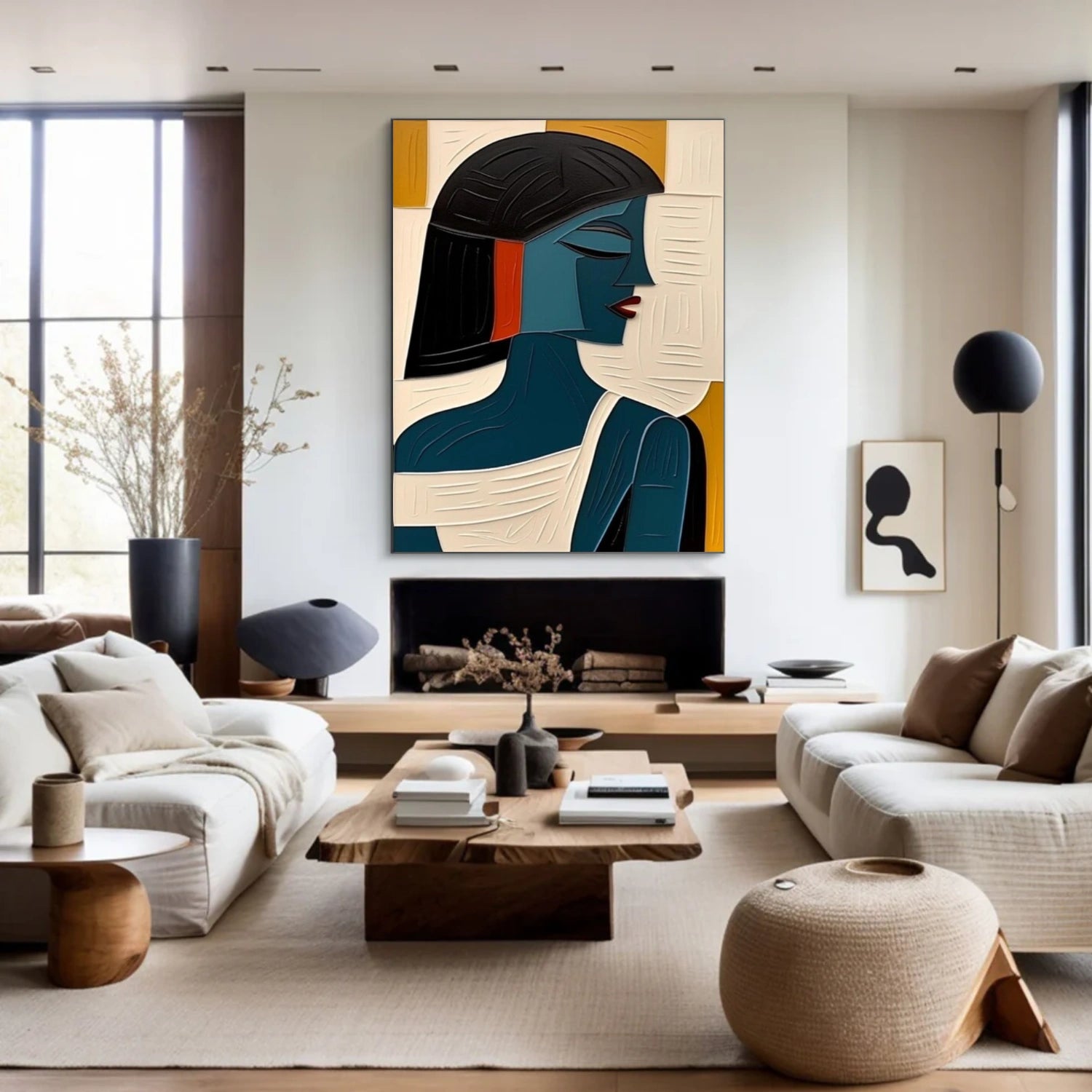 Abstract Portrait Textured Wall Art #AP069