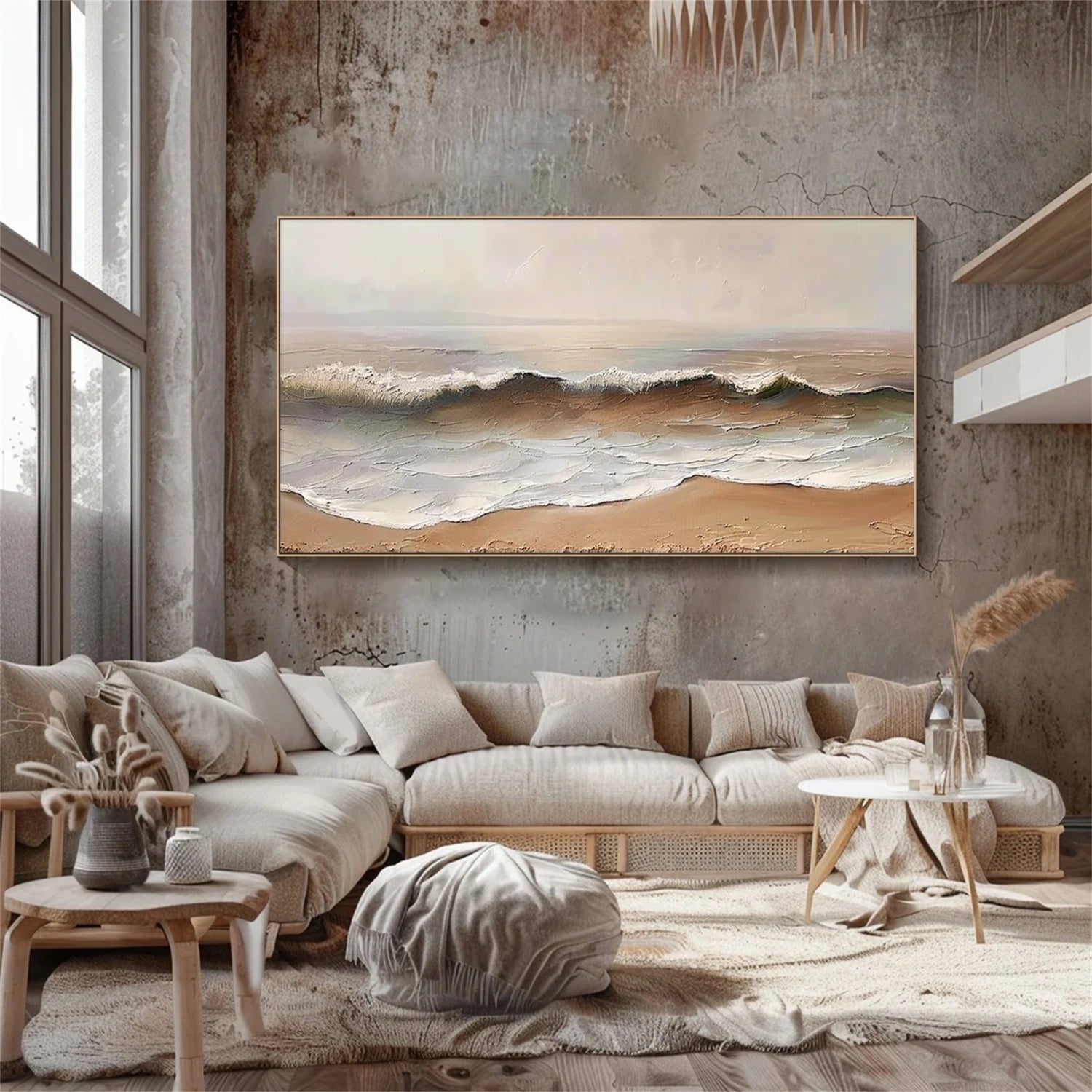 Sea & Sky Abstract Textured Wall Art #MS177