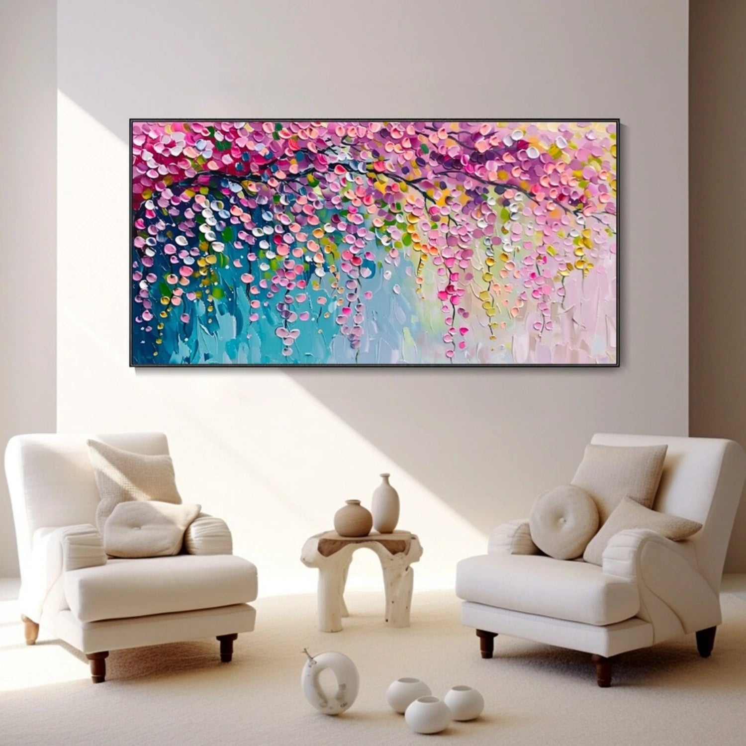 Colorful Flower & Tree Abstract Textured Wall Art #ML069