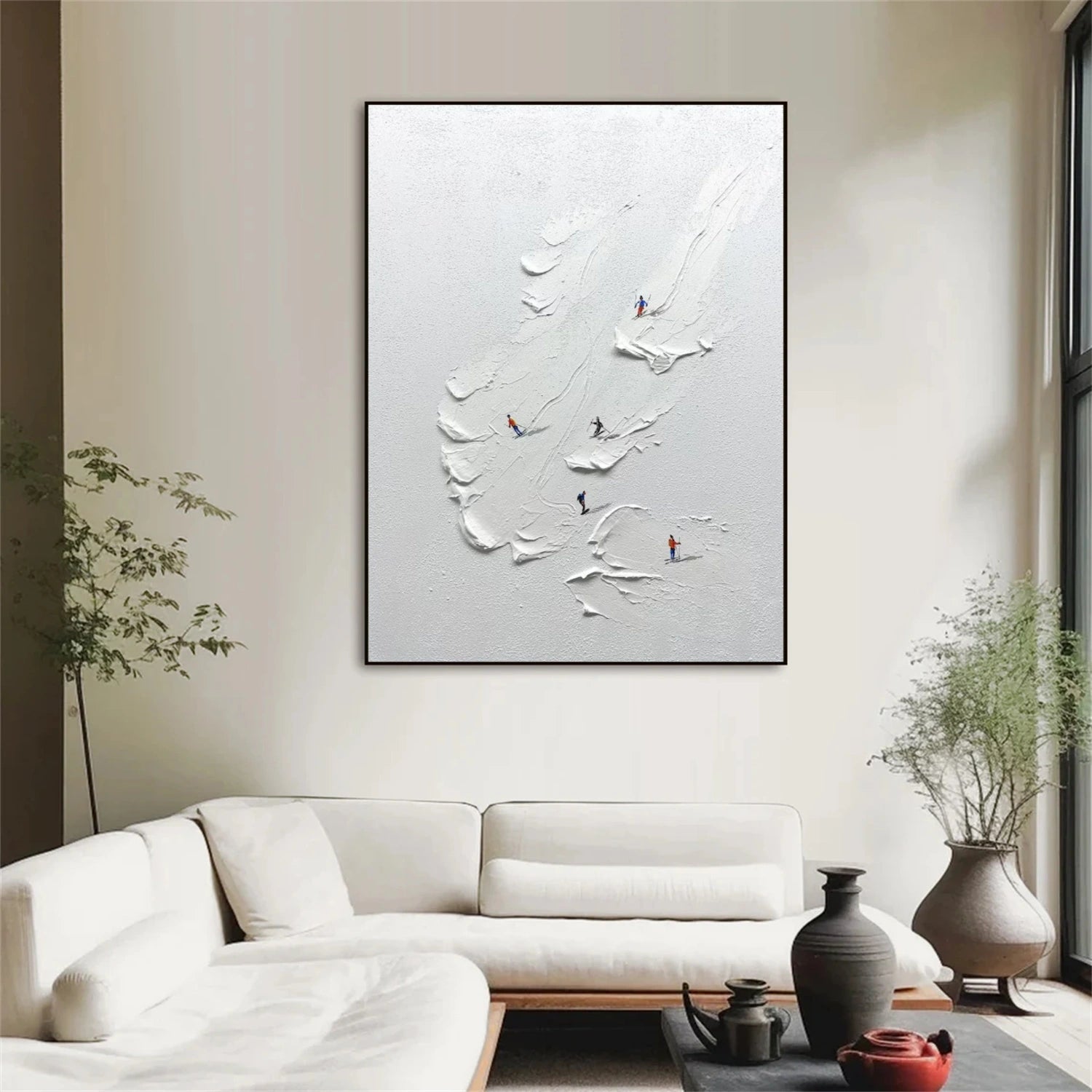 Skiing Sport Textured Wall Art #SA057