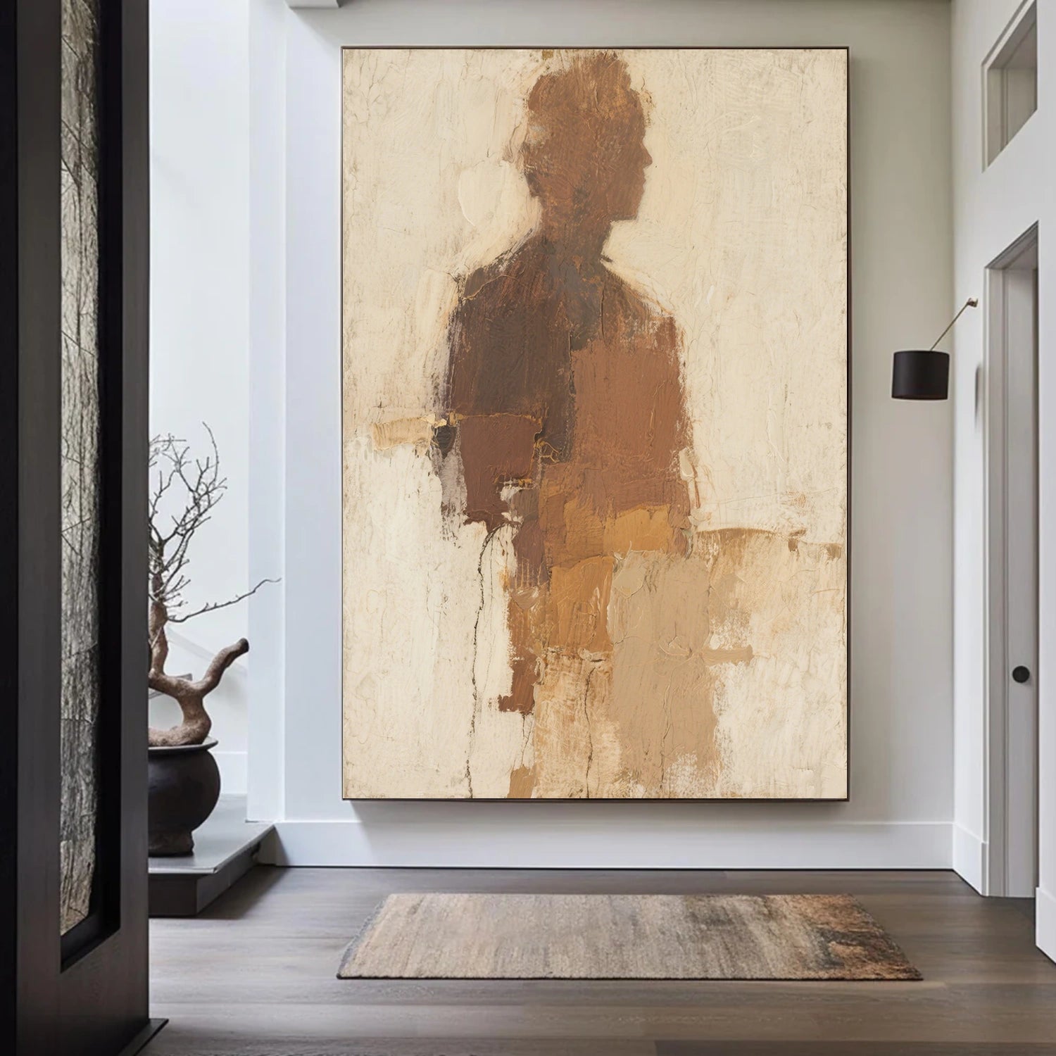 Beige and Brown Abstract Canvas Art #WS762