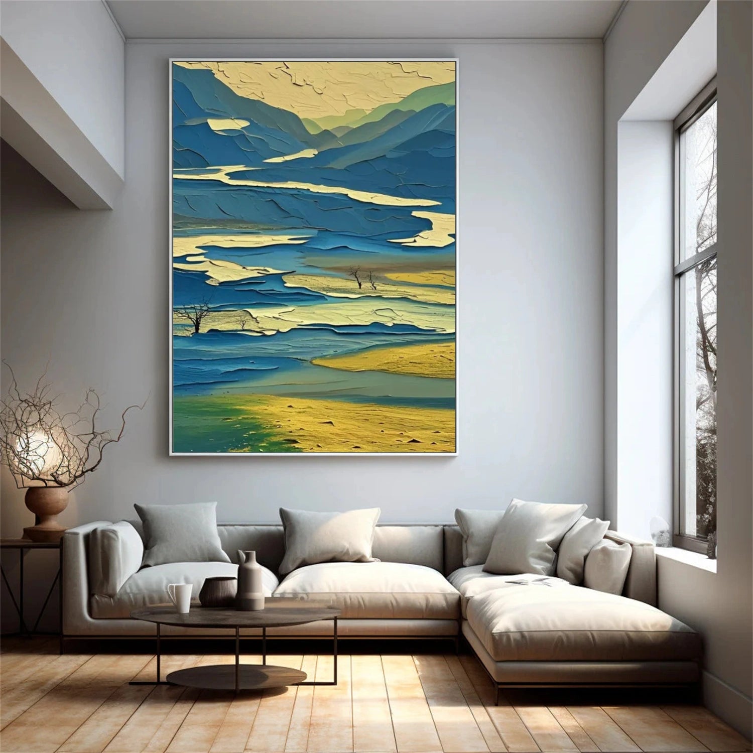 Abstract Mountain Canvas Art #MM276