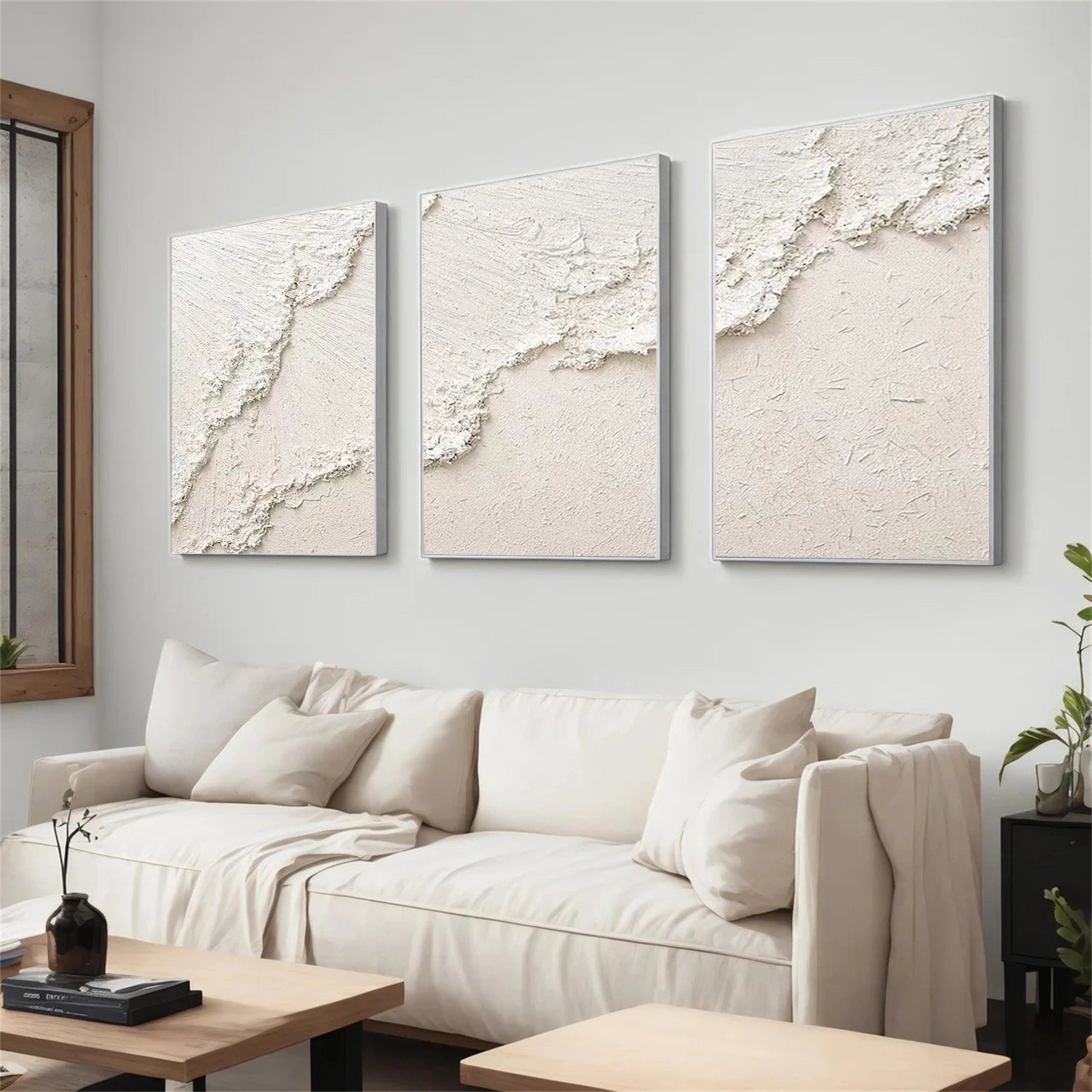 Sea & Sky Abstract Textured Wall Art Set of 3 #MS204