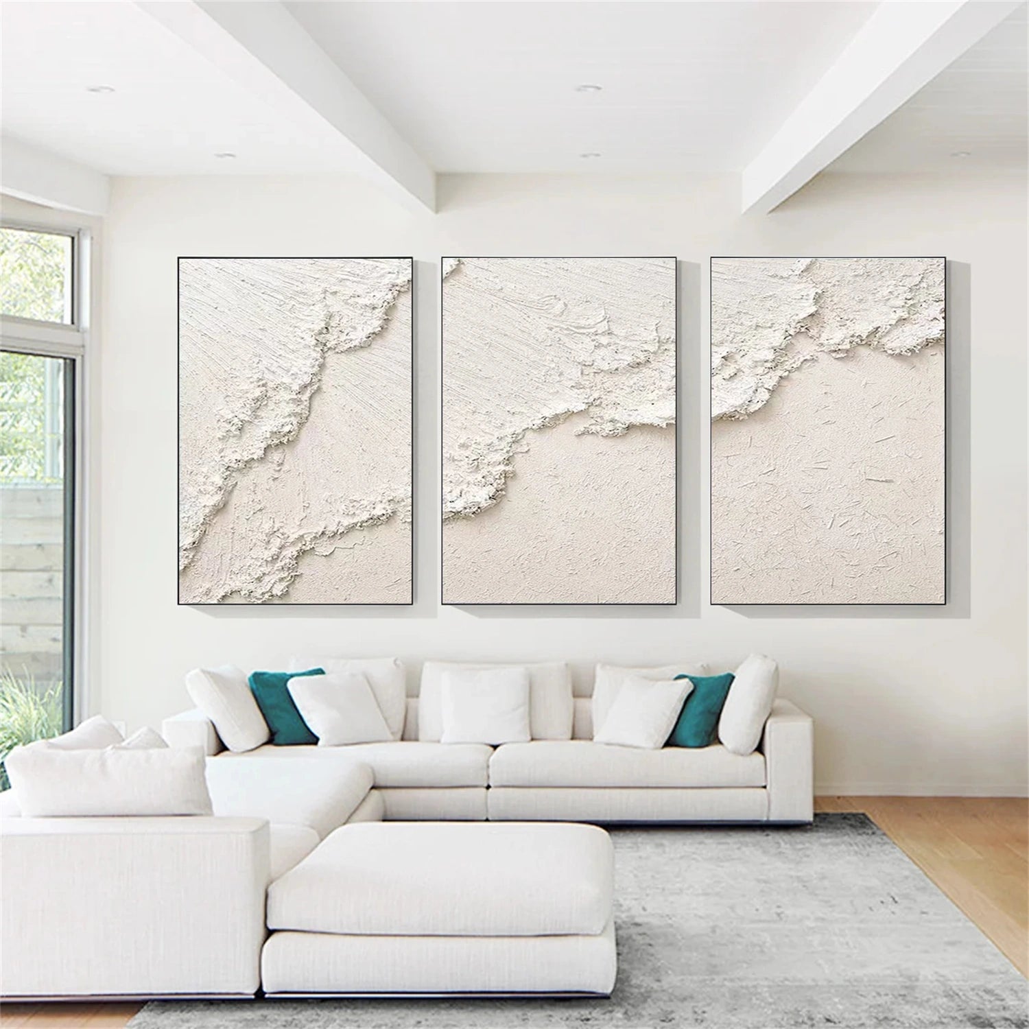 Sea & Sky Abstract Textured Wall Art Set of 3 #MS204