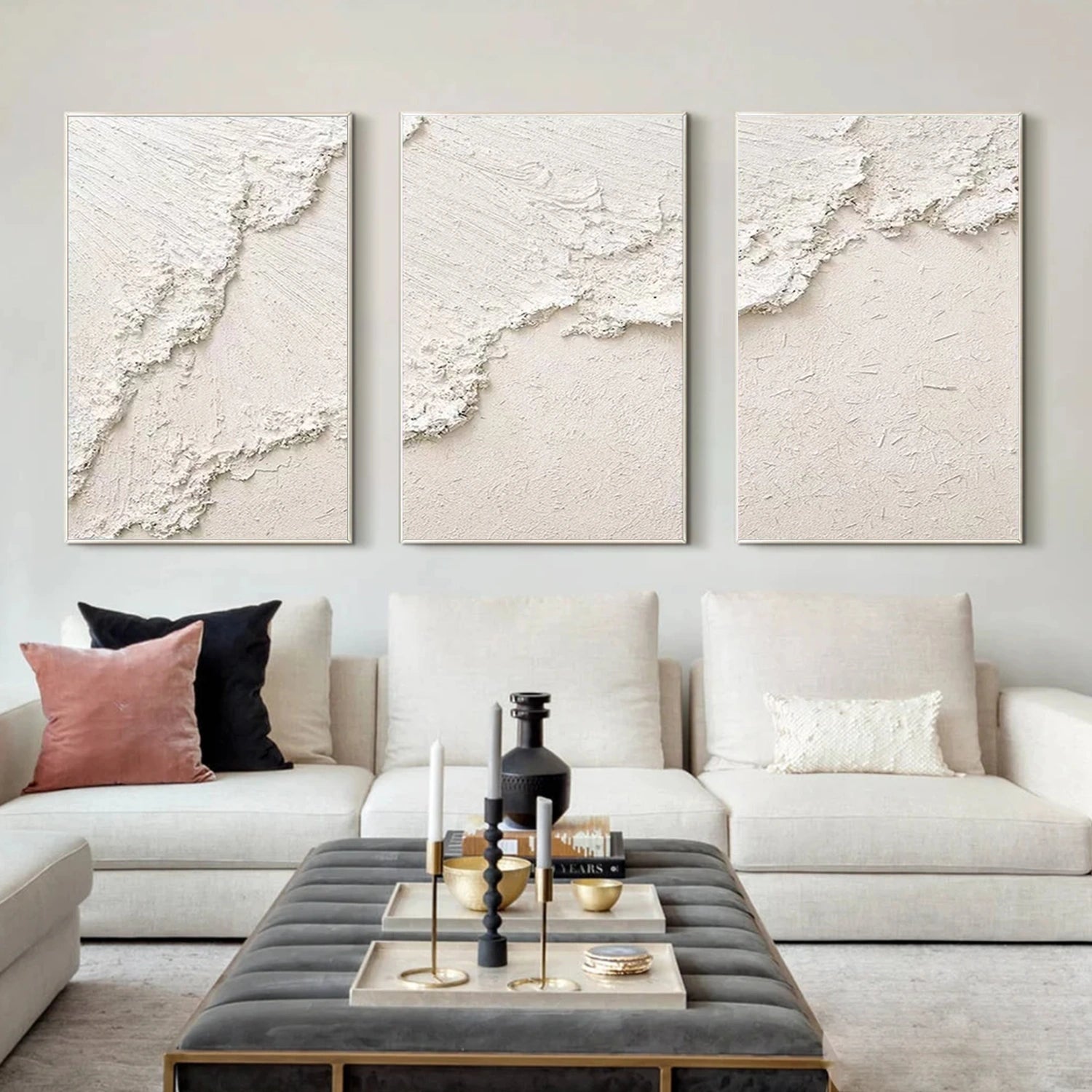 Sea & Sky Abstract Textured Wall Art Set of 3 #MS204