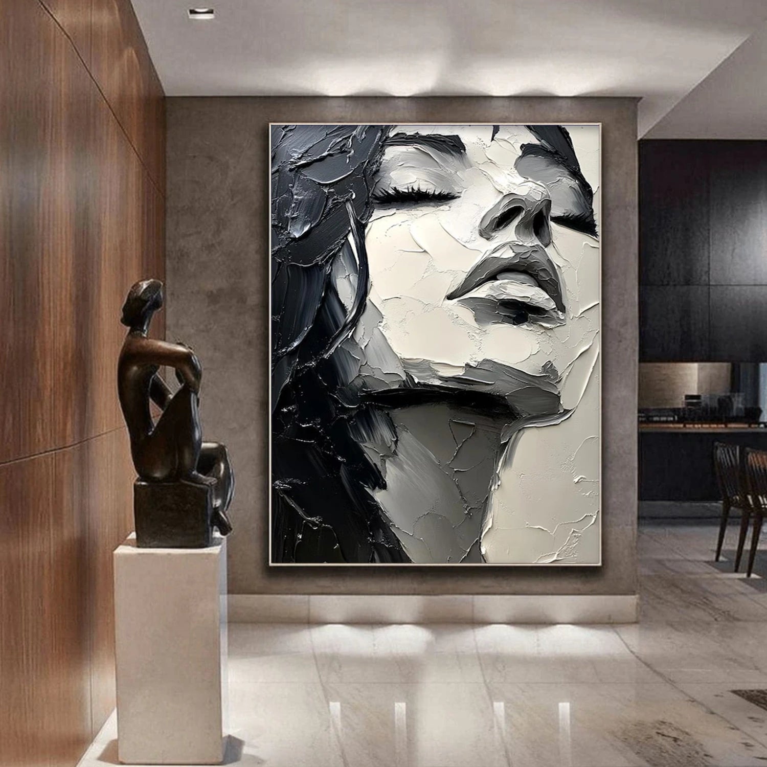 Abstract Portrait Textured Wall Art #AP090