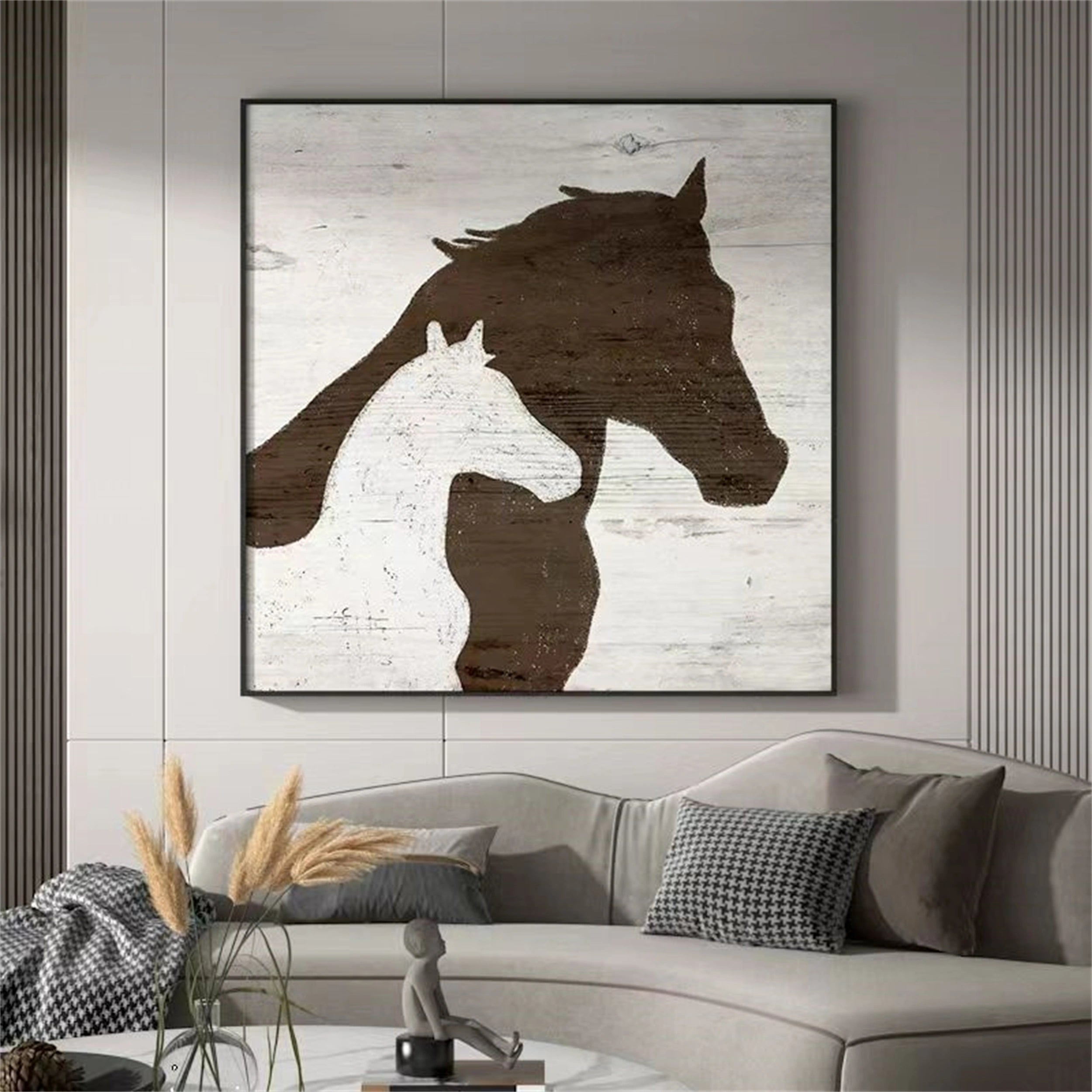 White Horse Abstract Animal Wall Art #AL028