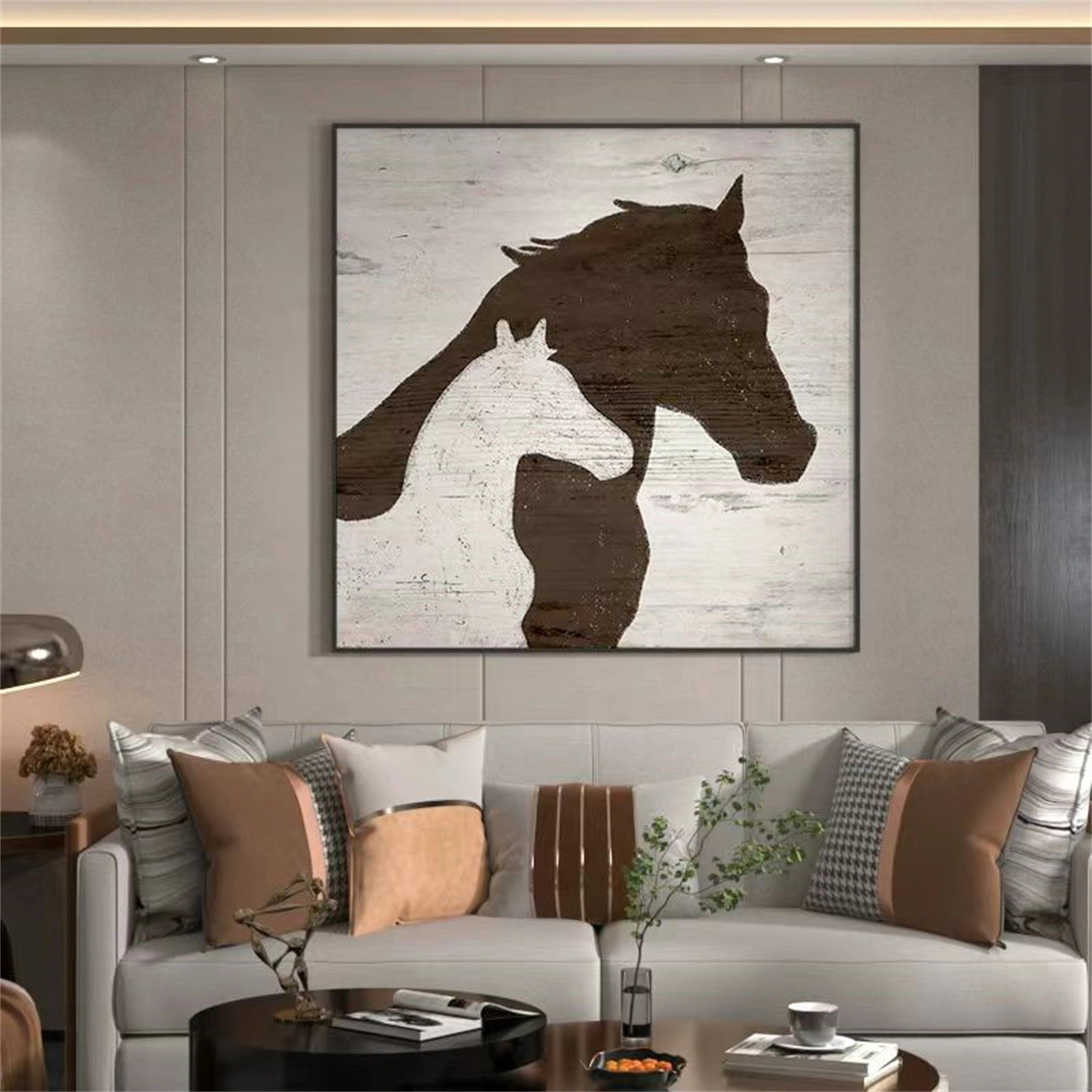 White Horse Abstract Animal Wall Art #AL028