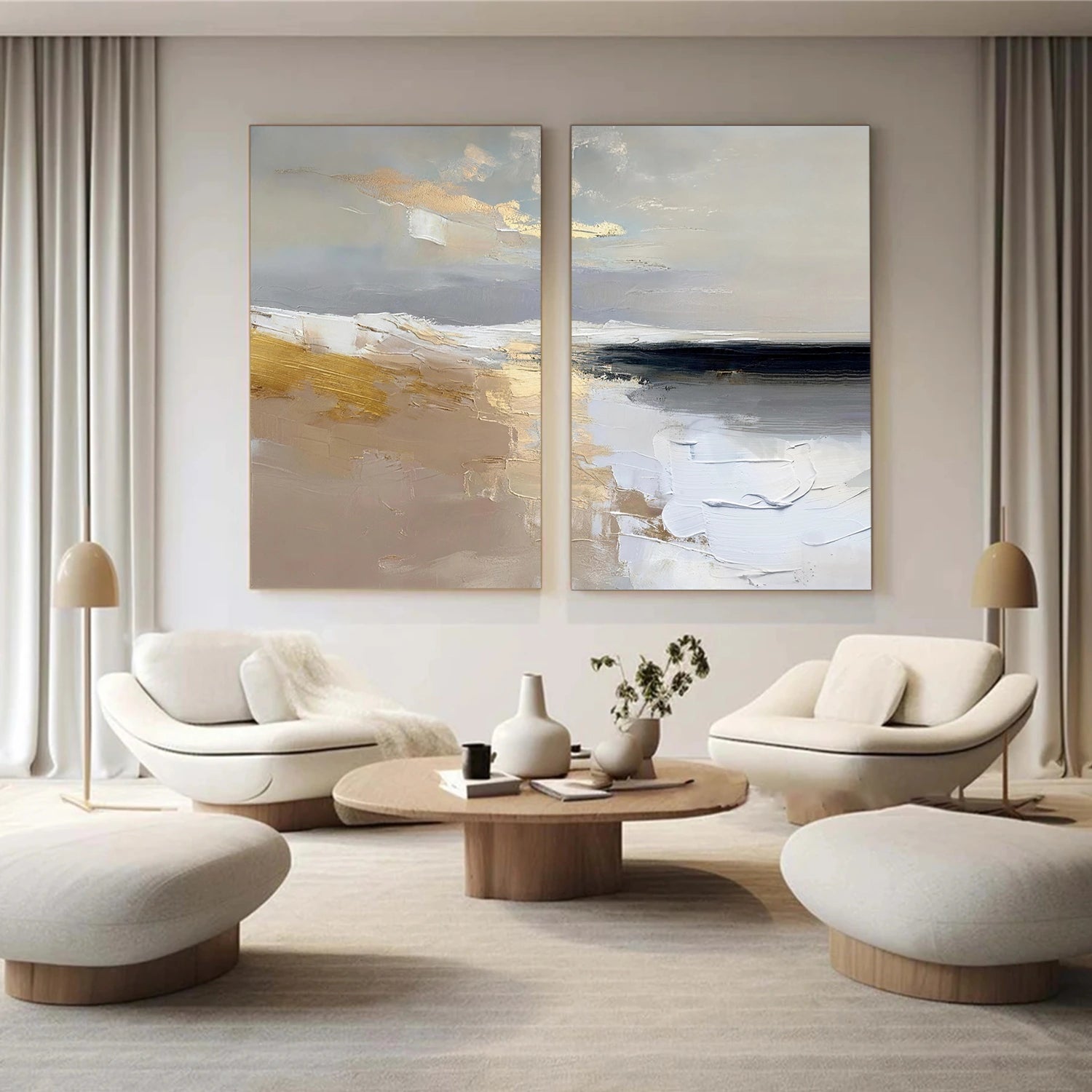 Sea & Sky Abstract Wall Art Set of 2 #MS224