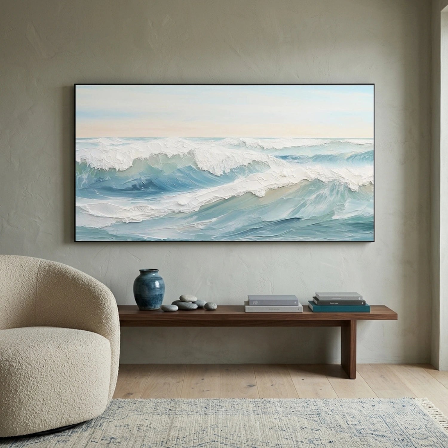 Sea & Sky Abstract Textured Wall Art #MS311