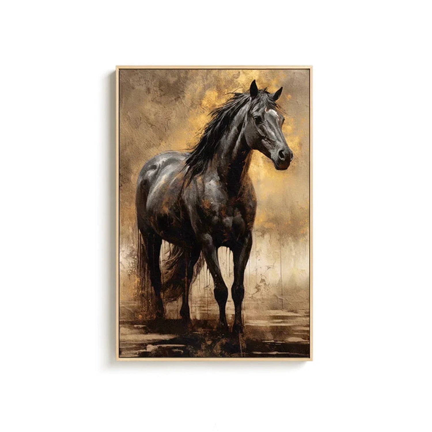 Beige and Brown House Abstract Animal Wall Art #AL056