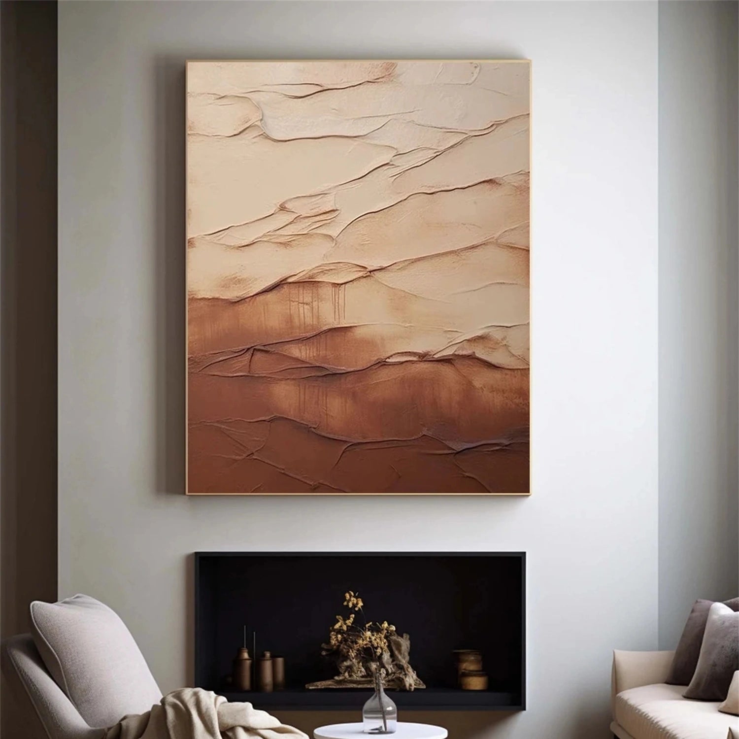 Minimalist Brown & Beige Art  #MB029