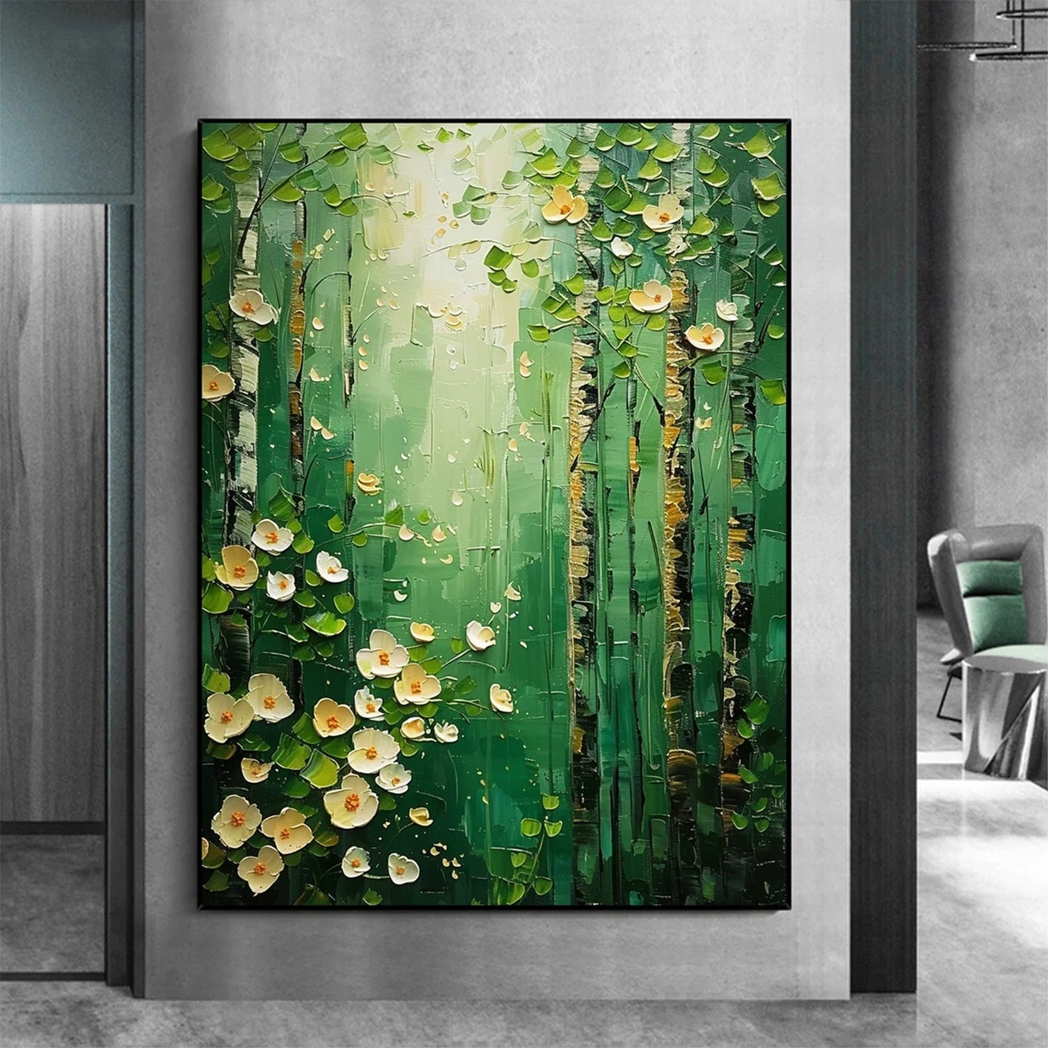 Flower & Tree Abstract Textured Wall Art #ML071