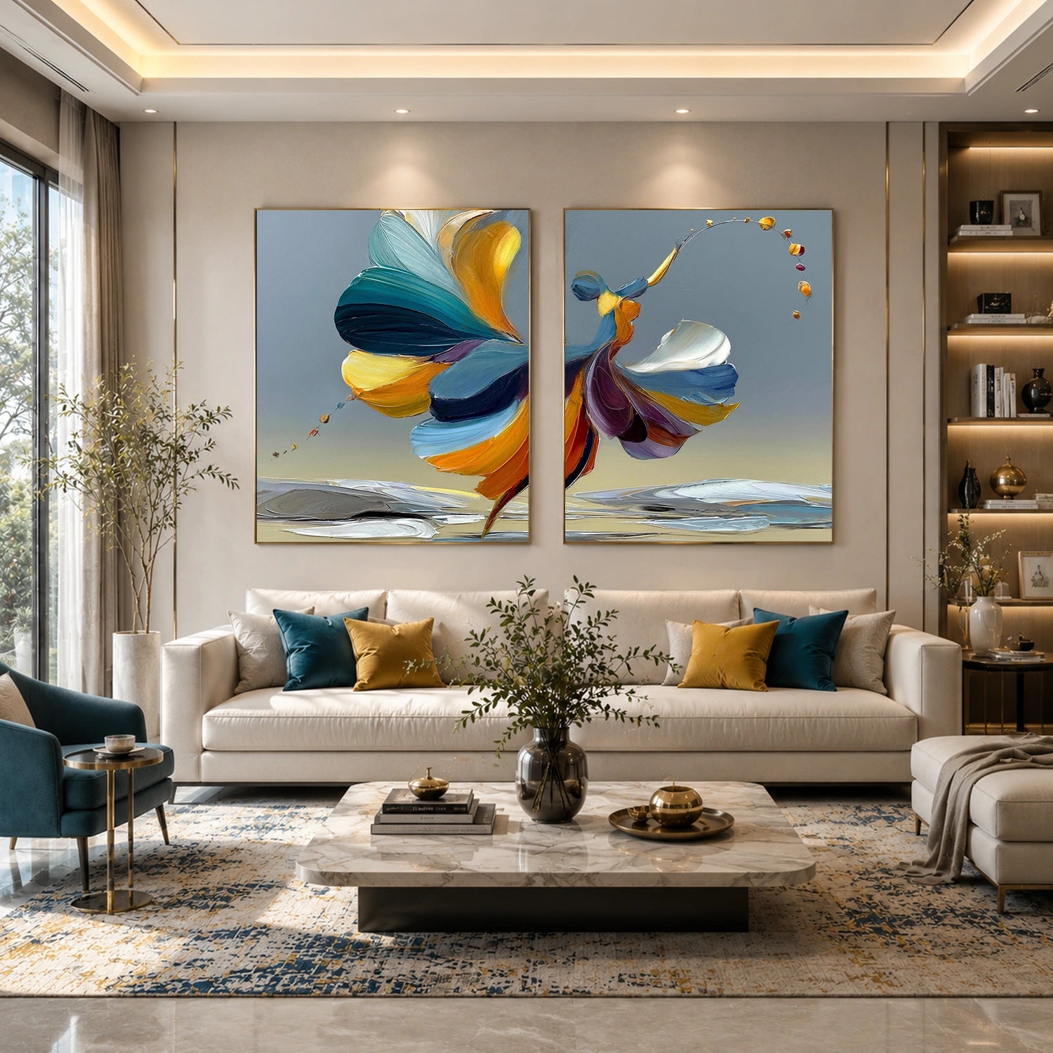 Abstract Portrait Wall Art Set of 2 #AP131