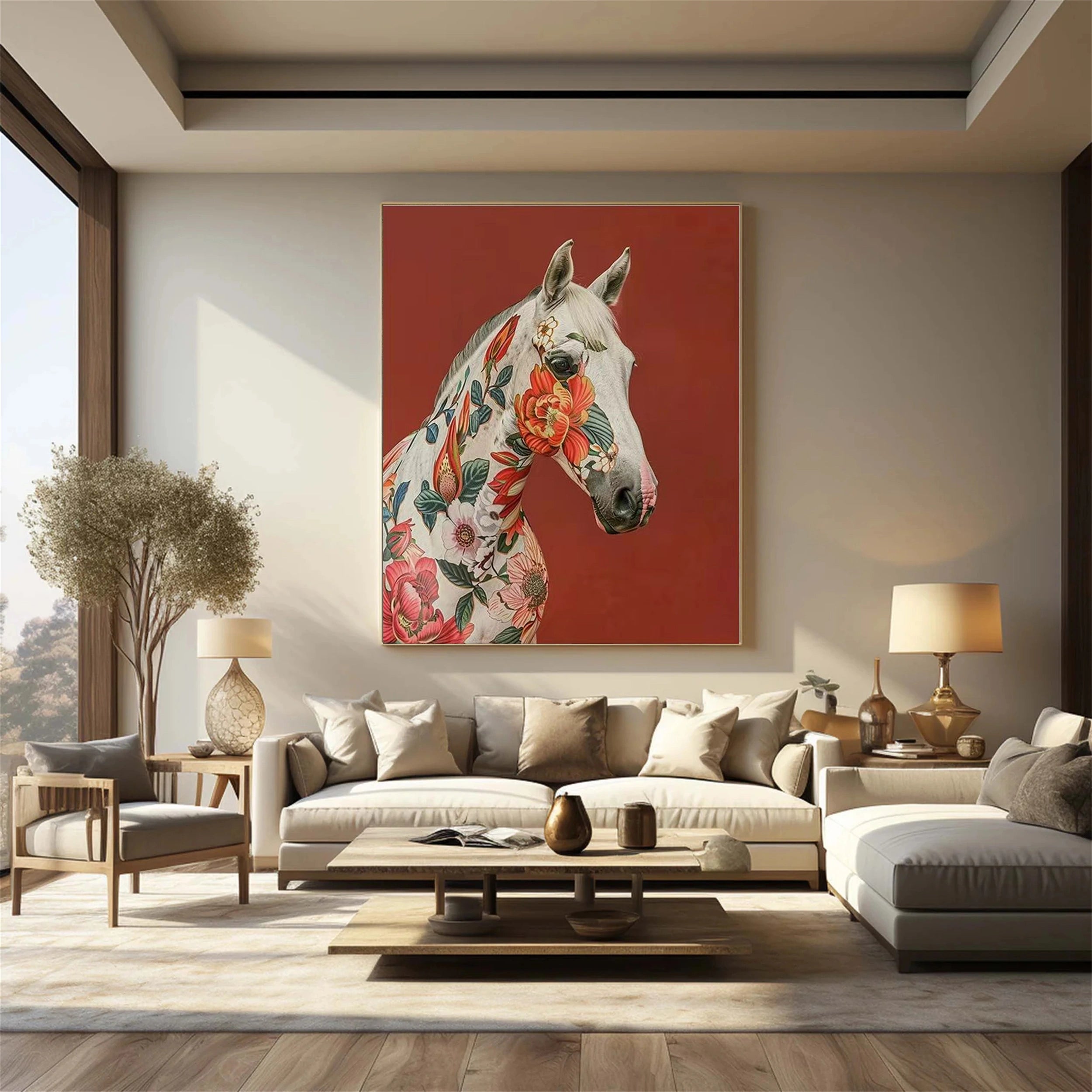 Colorful Horse Abstract Animal Wall Art #AL018