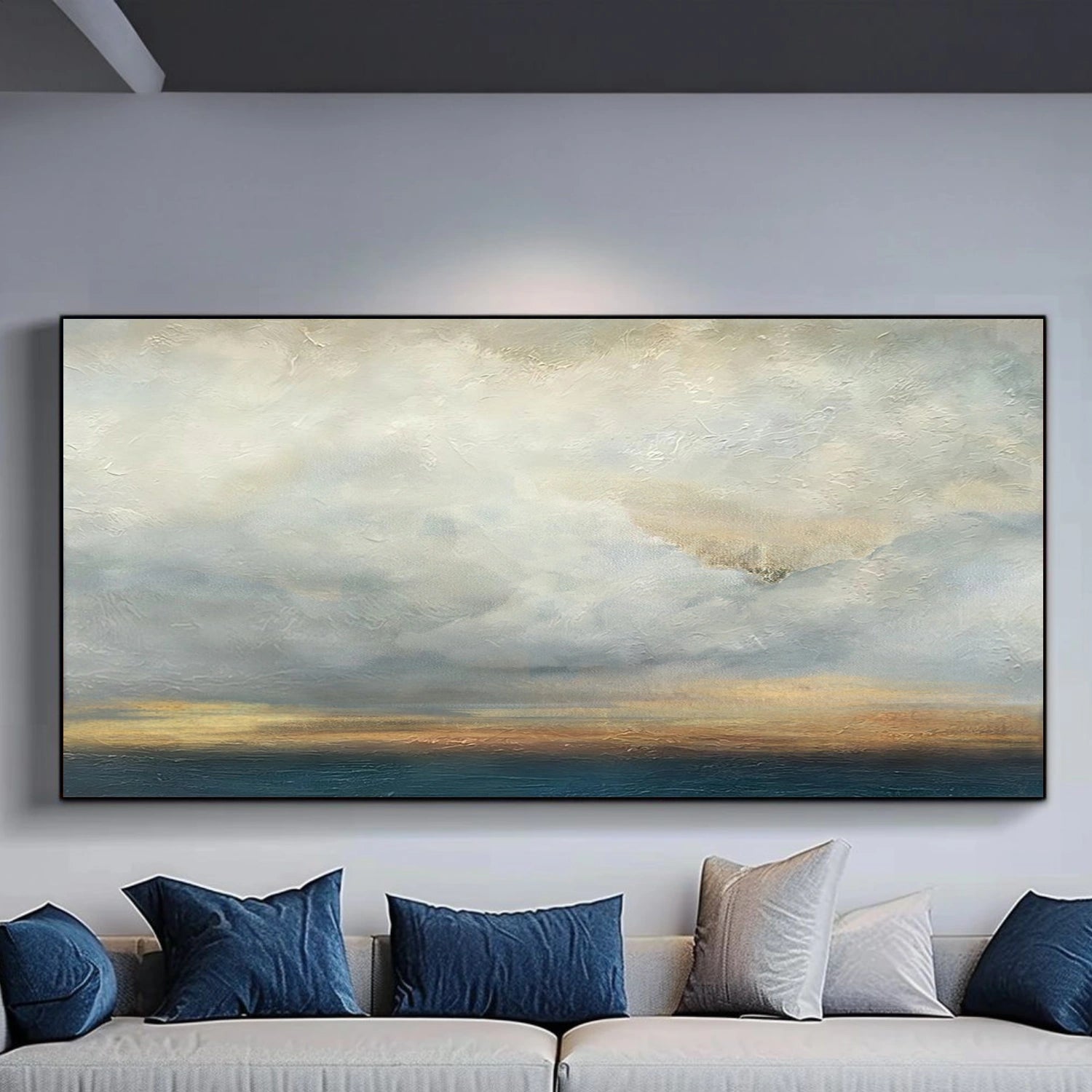 Blue and Gold Abstract Canvas Art #WS900