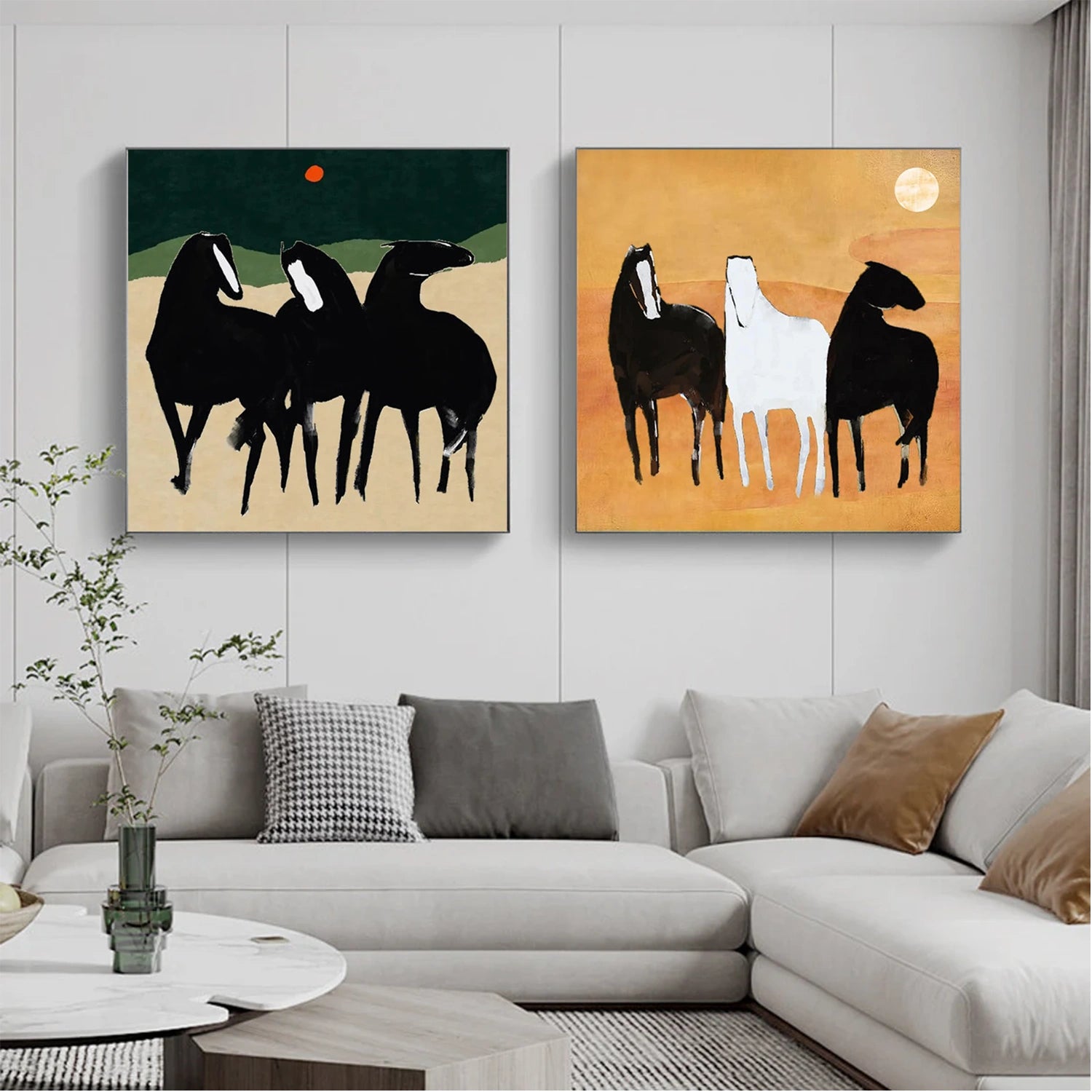 Abstract Animal Wall Art Set of 2 #AL139