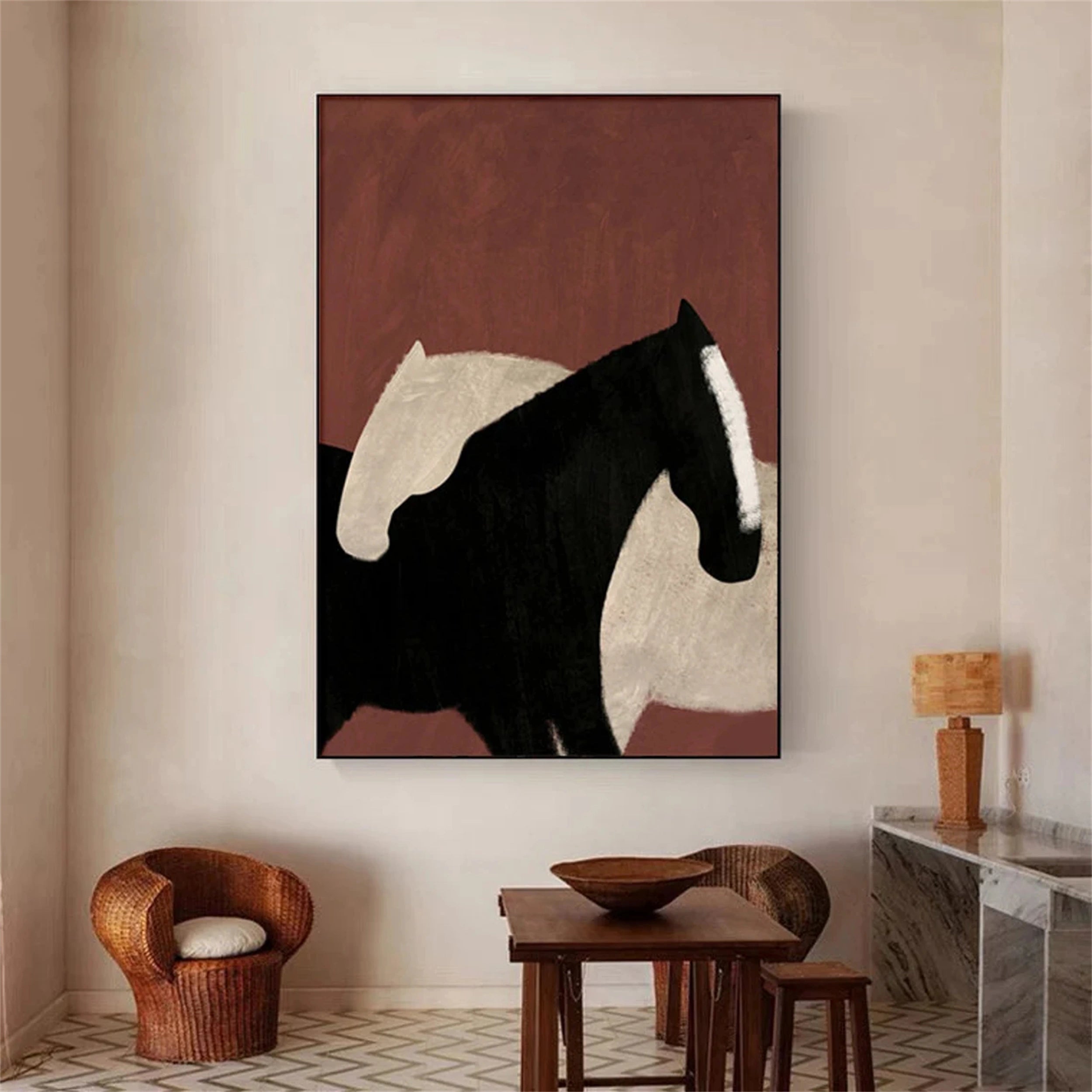 Colorful Horse Abstract Animal Wall Art #AL004