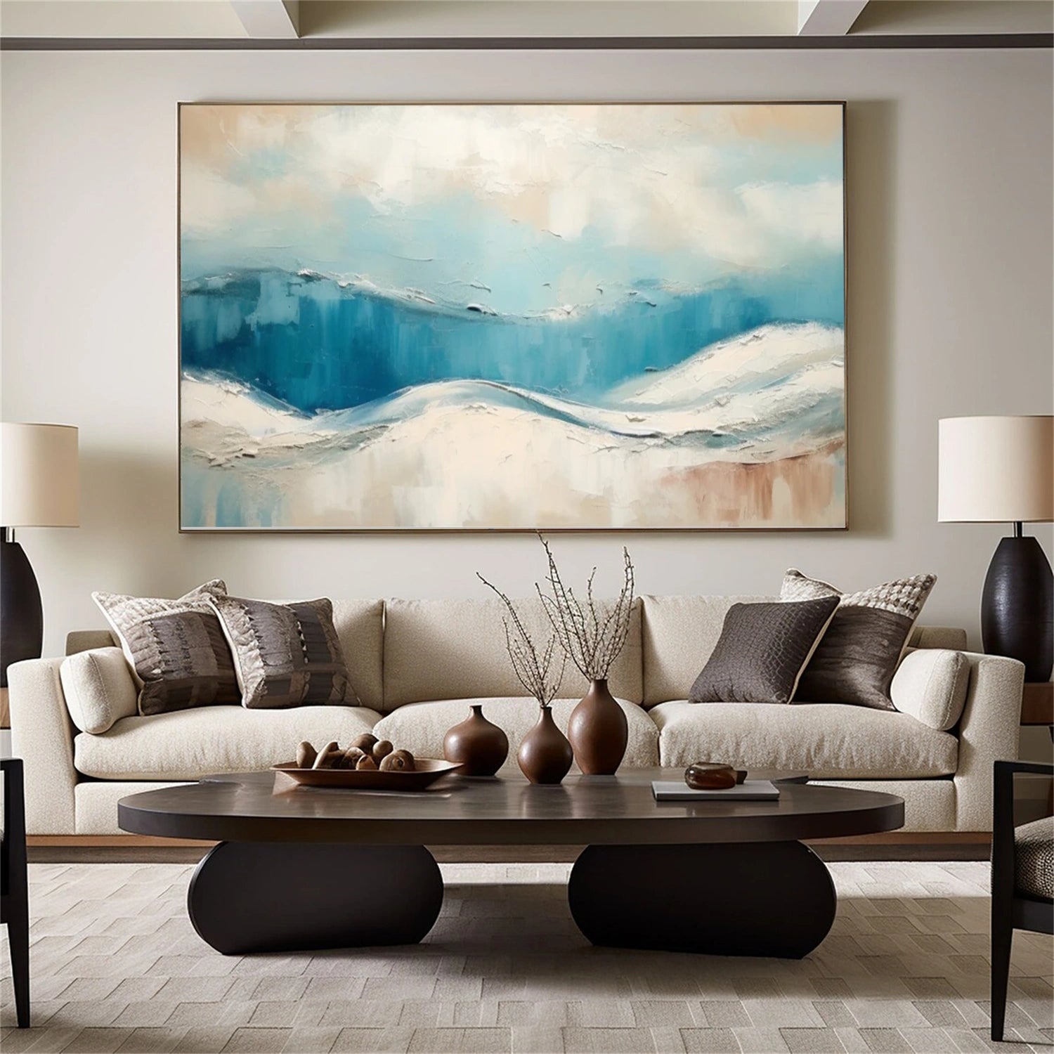 Sea & Sky Abstract Textured Wall Art #MS180
