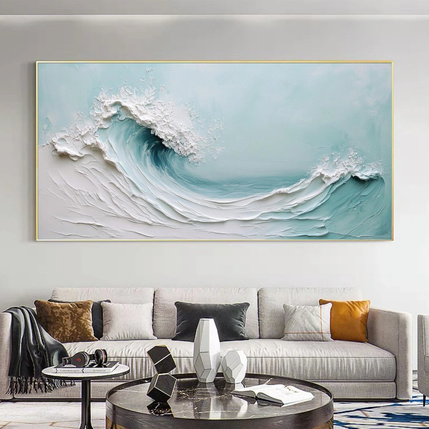 Sea & Sky Abstract Textured Wall Art #MS198