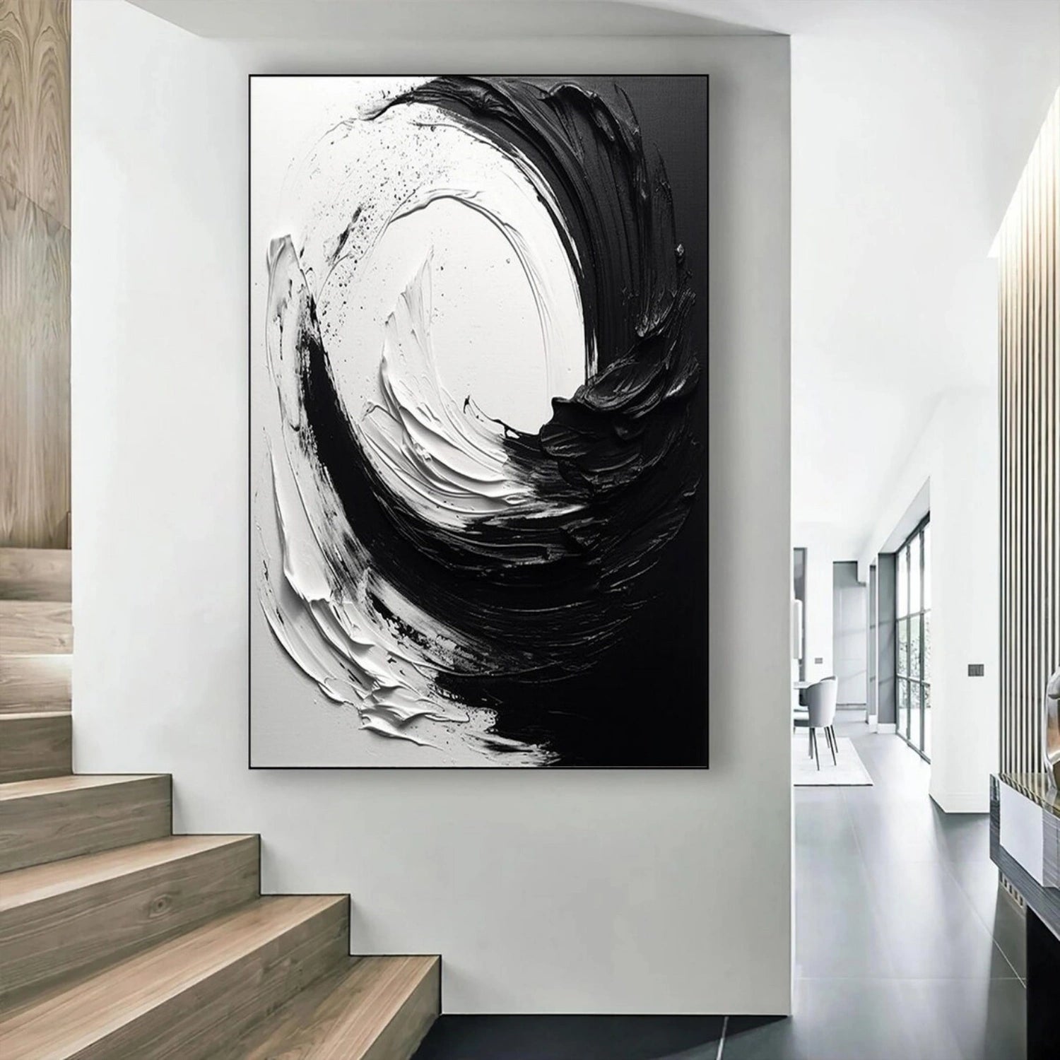 White and Black Minimalistic Textured Art #MM213