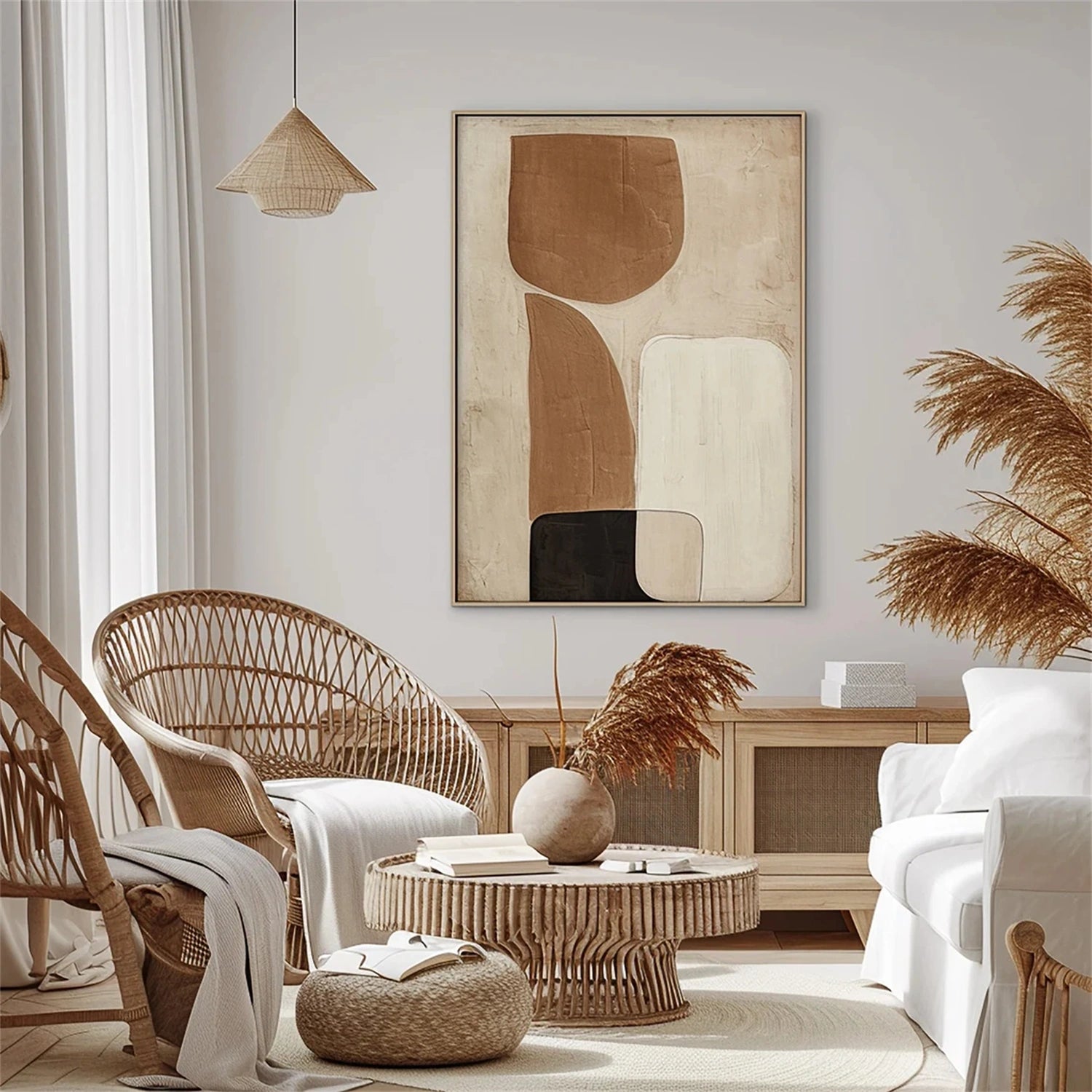 Minimalist Brown & Beige Art  #MB015