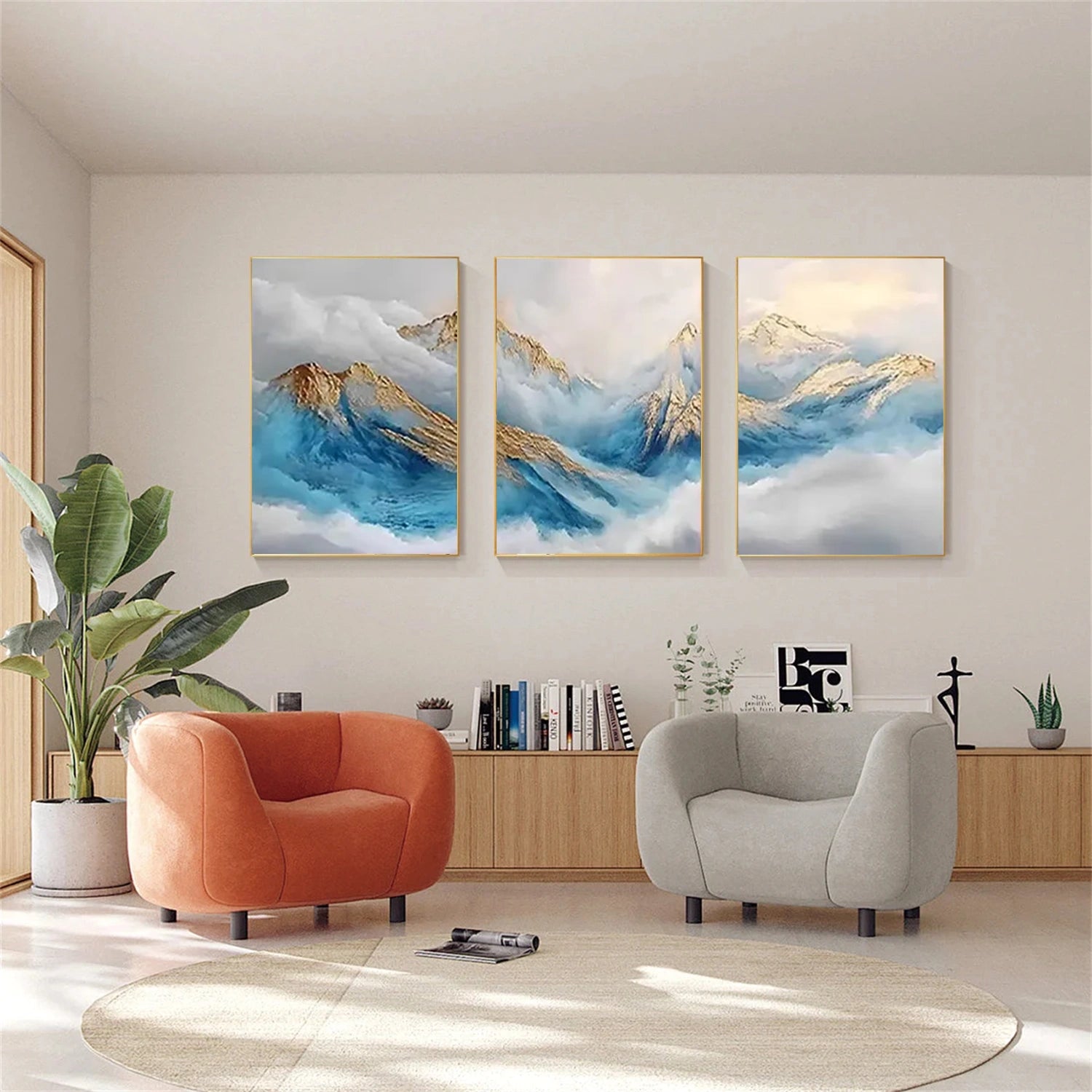 Minimalist Mountain Canvas Art Set of 3 #MM300