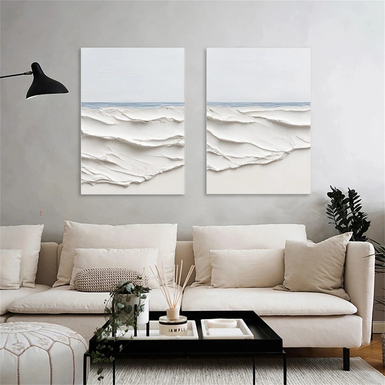 Sea & Sky Abstract Textured Wall Art Set of 2 #MS238