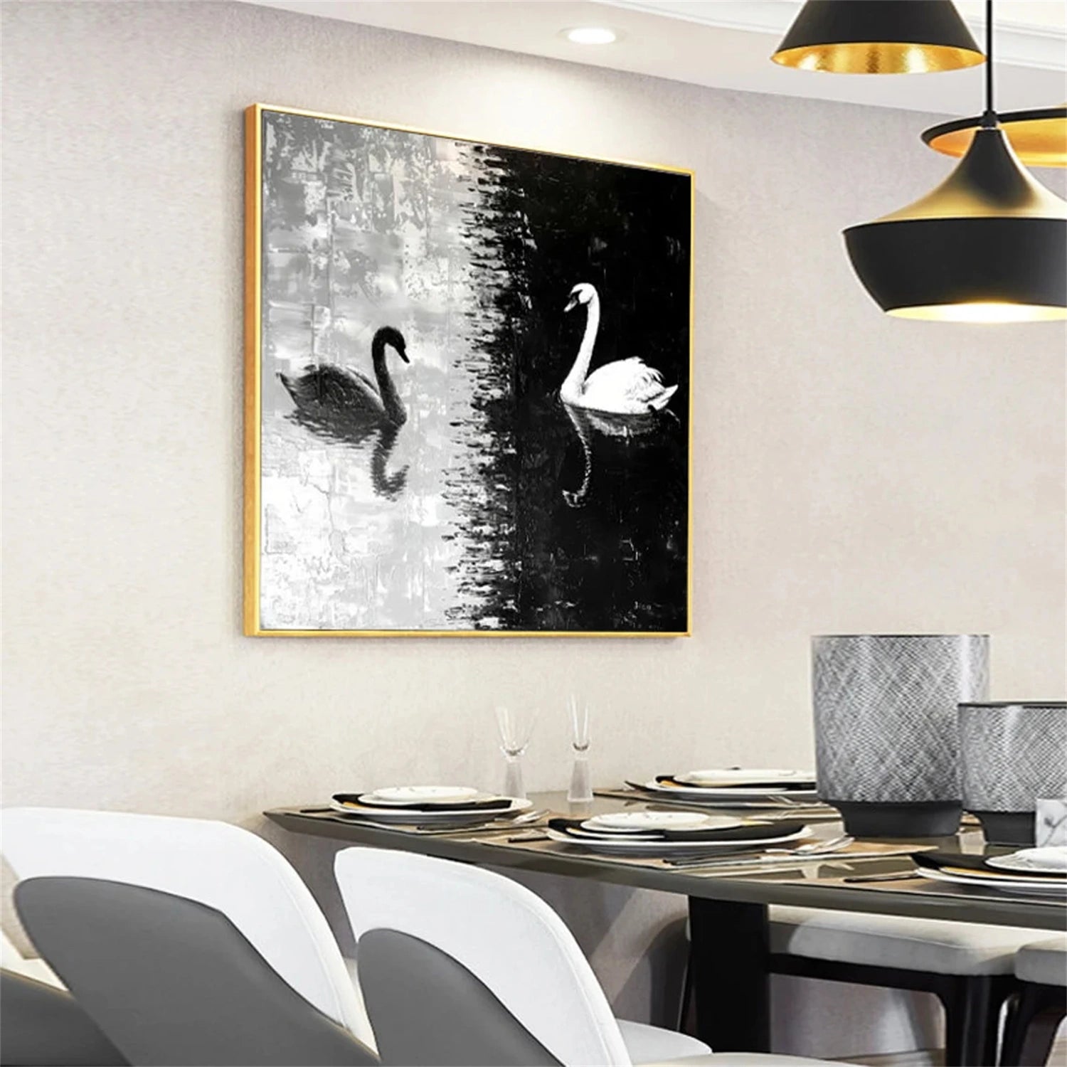 Black and White Abstract Animal Wall Art #AL094