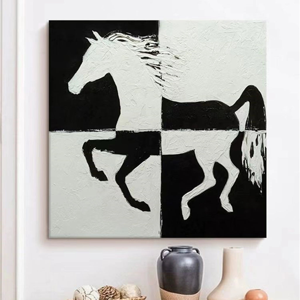 White Horse Abstract Animal Wall Art #AL031