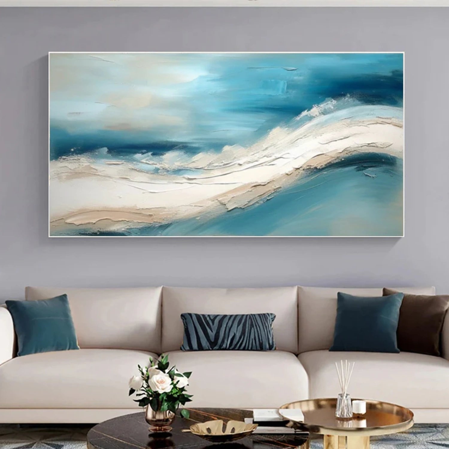Sea & Sky Abstract Textured Wall Art #MS179