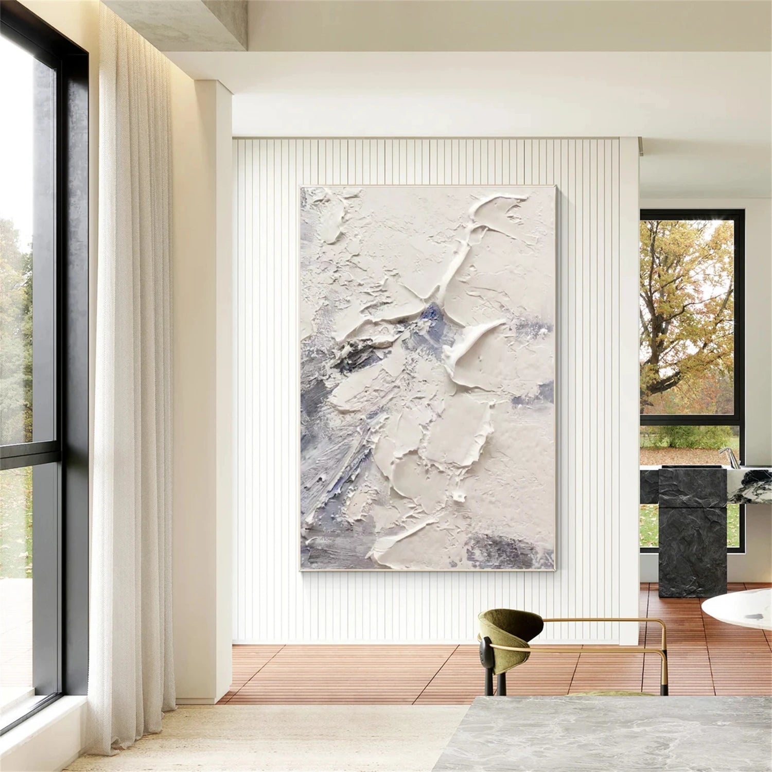 White Minimalistic Textured Art #MM241
