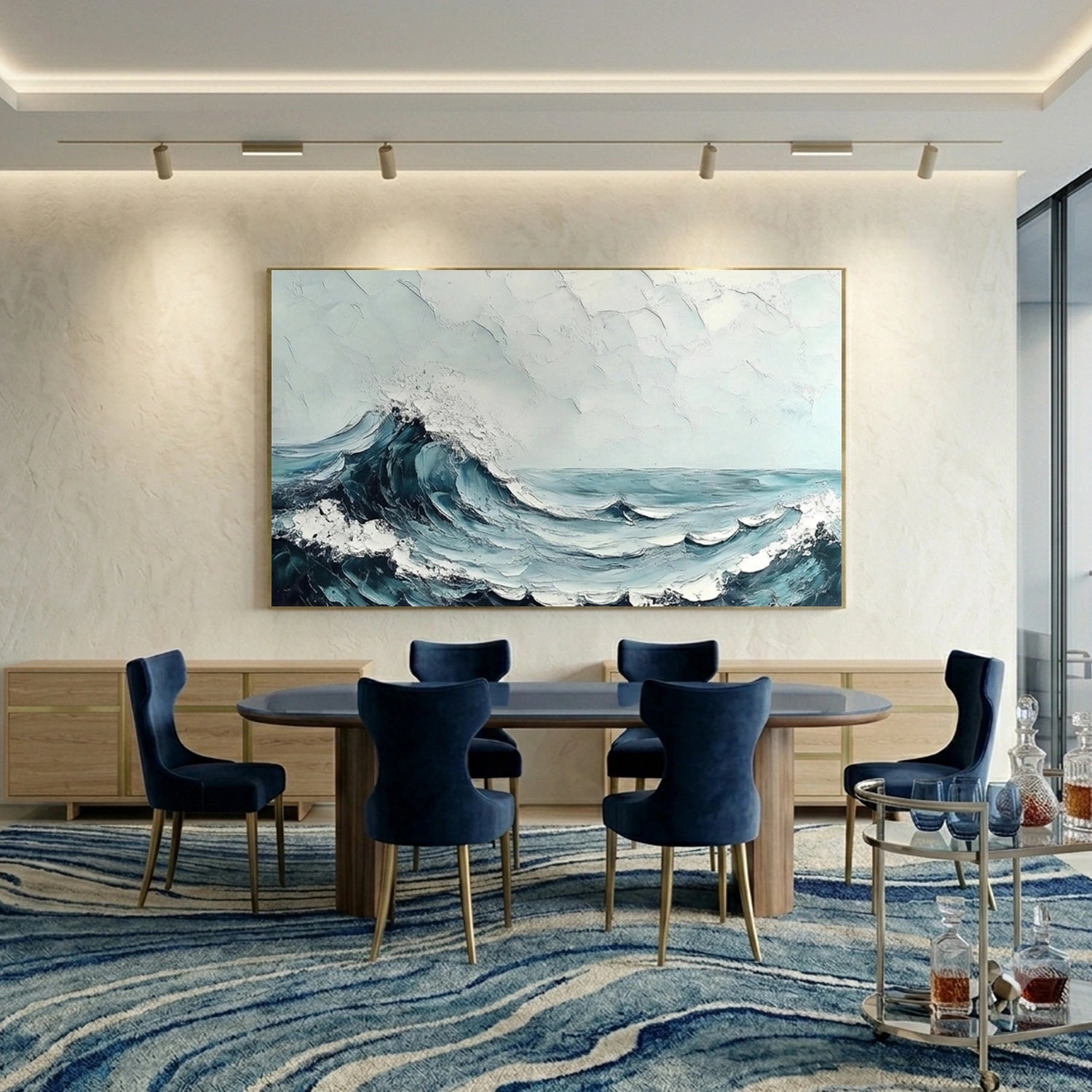 Sea & Sky Abstract Textured Wall Art #MS310