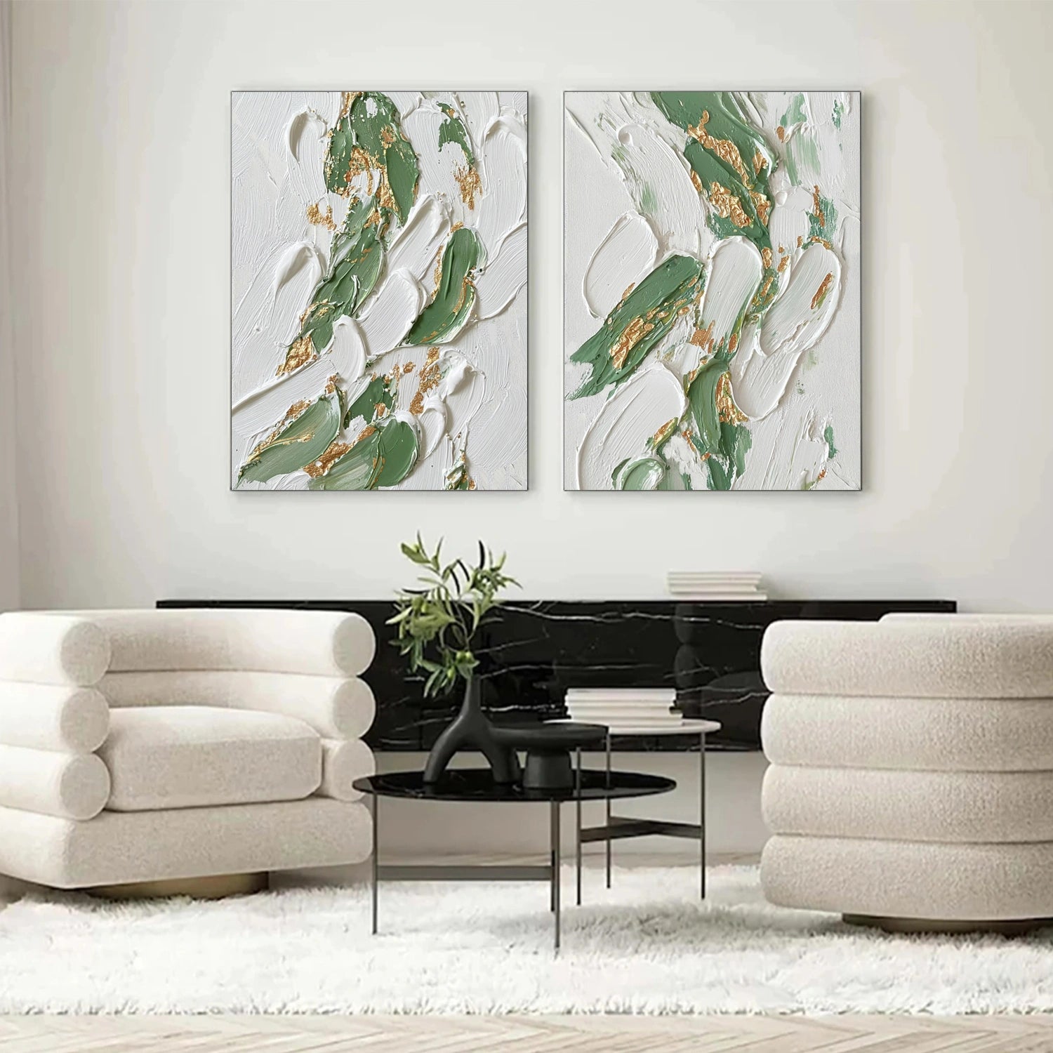 Abstract Textured Canvas Art Set of 2 #WS1002