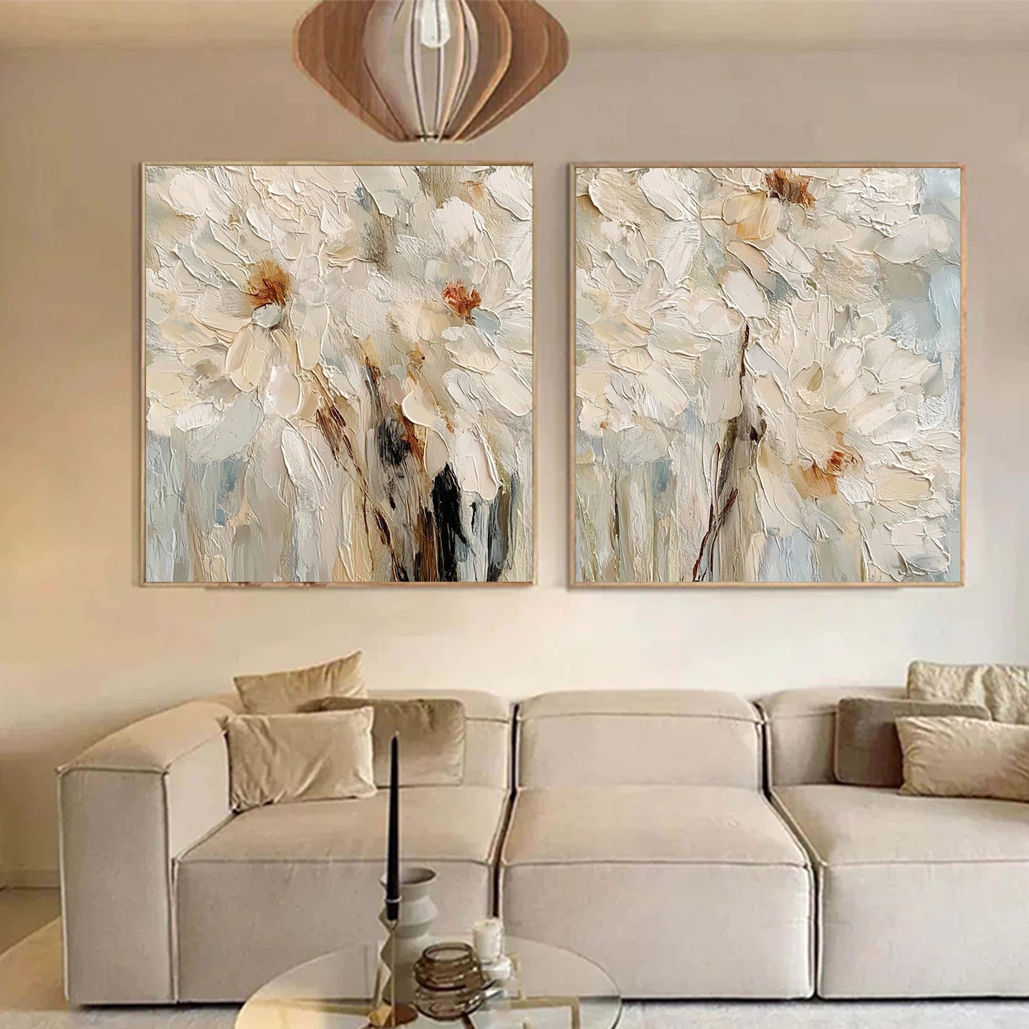 Flower & Tree Abstract Textured Wall Art Set of 2 #ML241