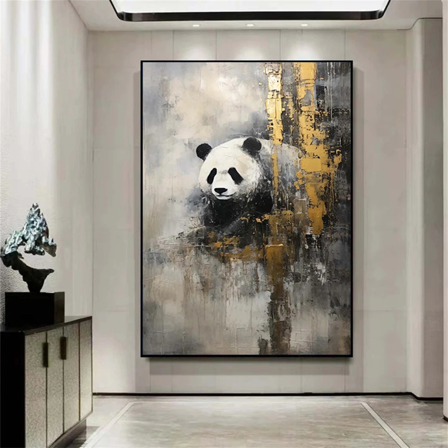 Black and White Abstract Animal Wall Art #AL065