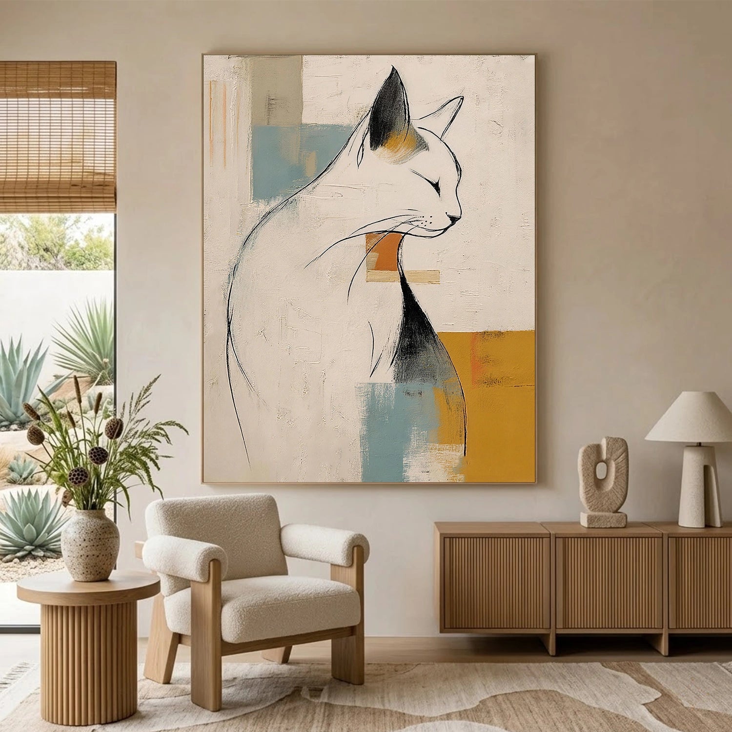 Abstract Animal Cat Wall Art #AL208