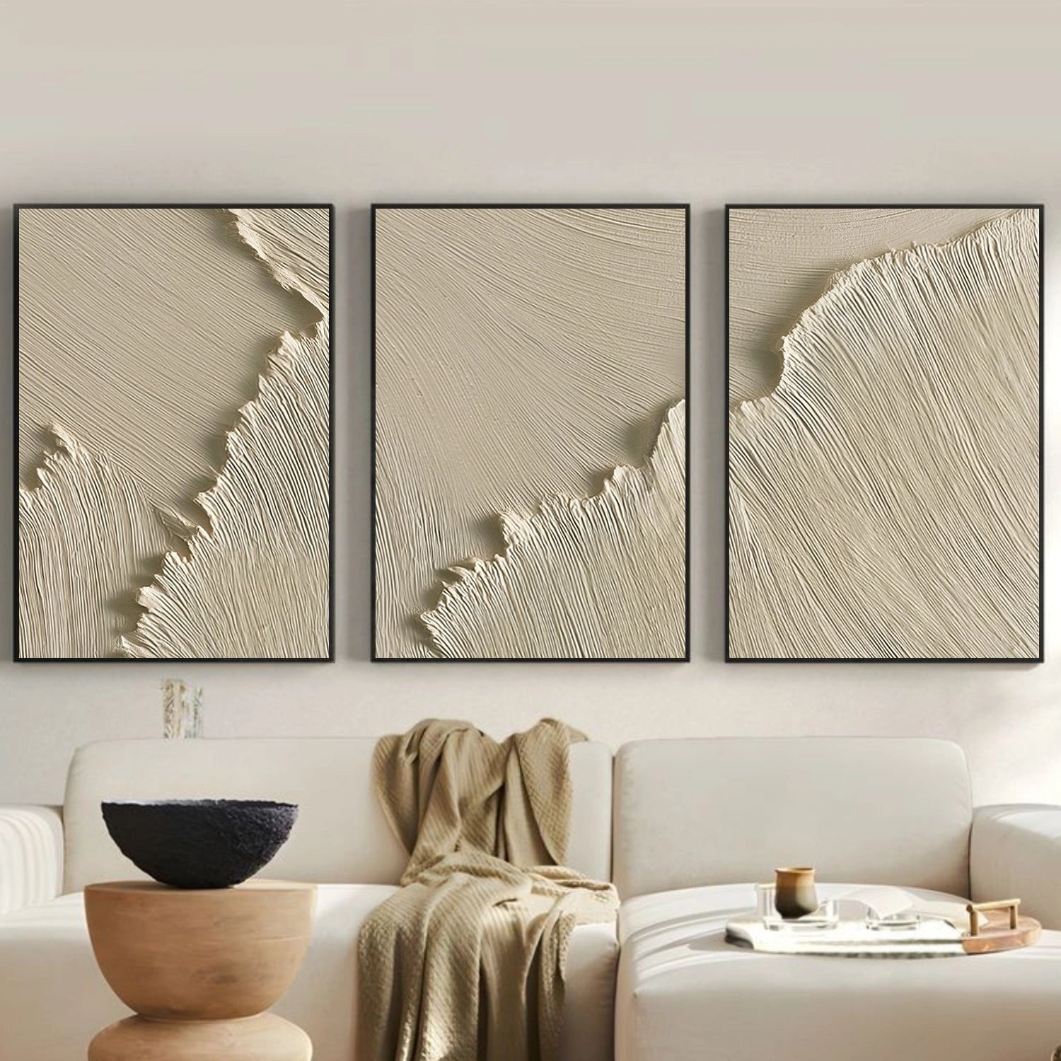 Sea & Sky Minimalist Textured Wall Art Set of 3 #MS249
