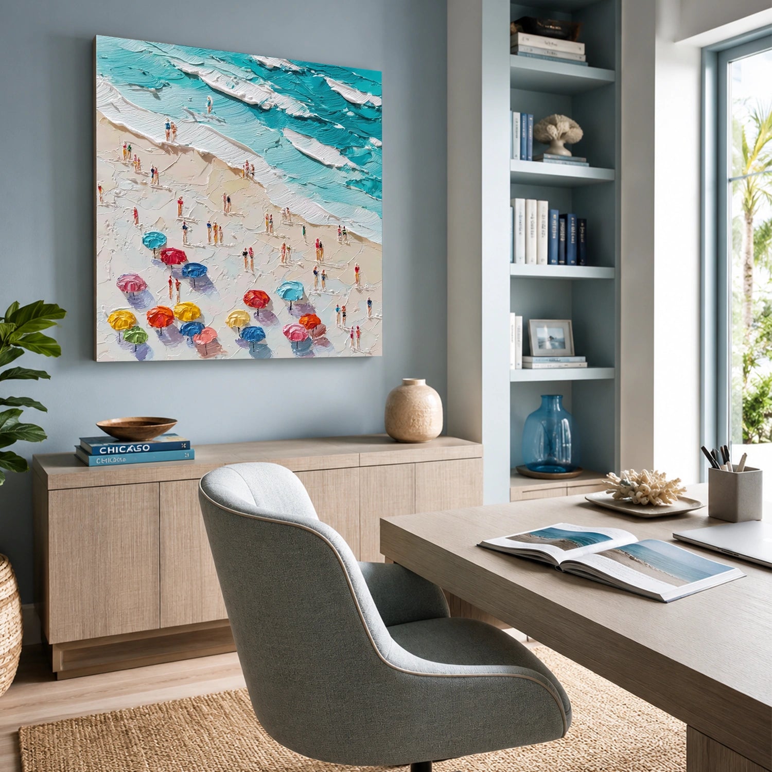Sea & Sky Abstract Textured Wall Art #MS332