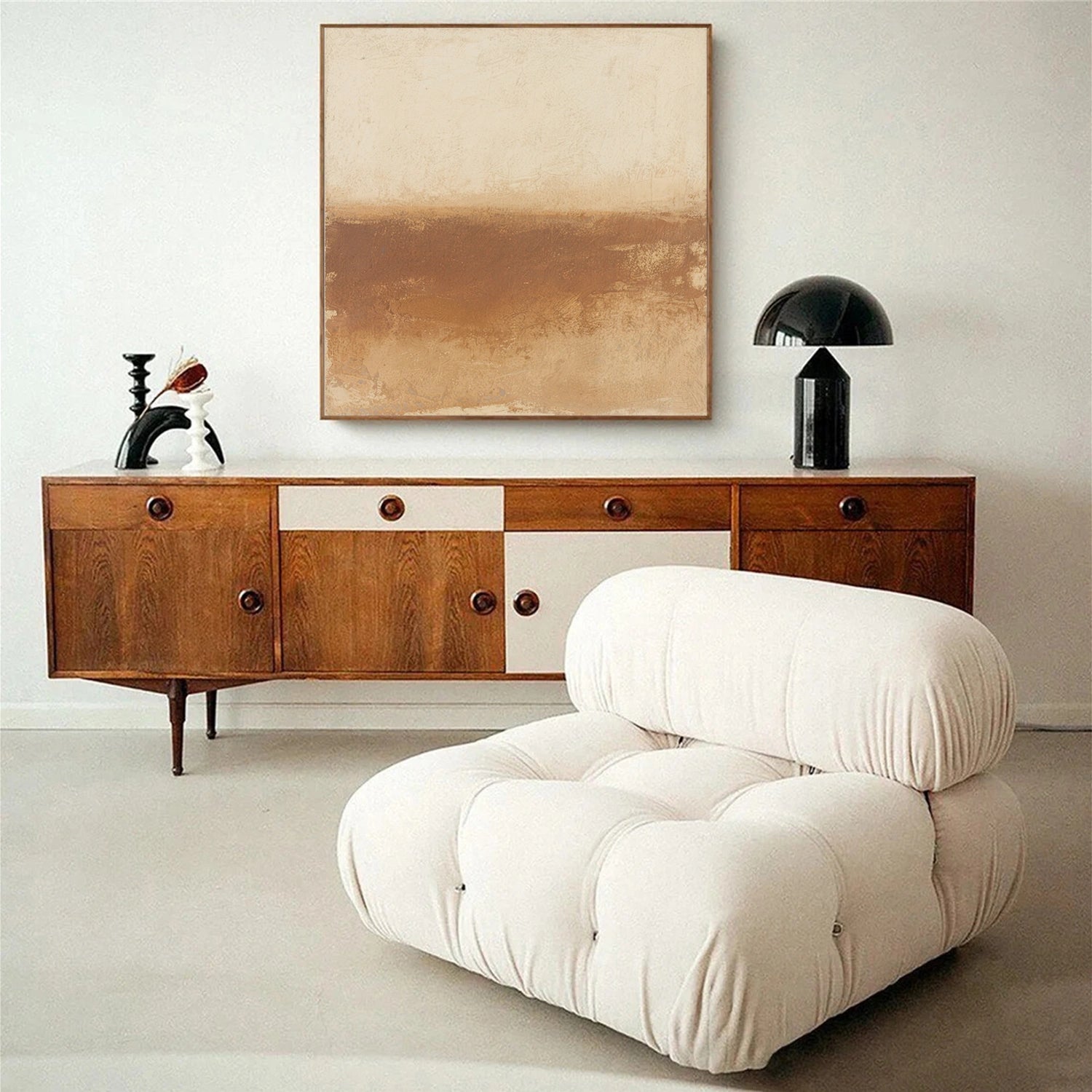 Beige and Brown Abstract Canvas Art #WS763