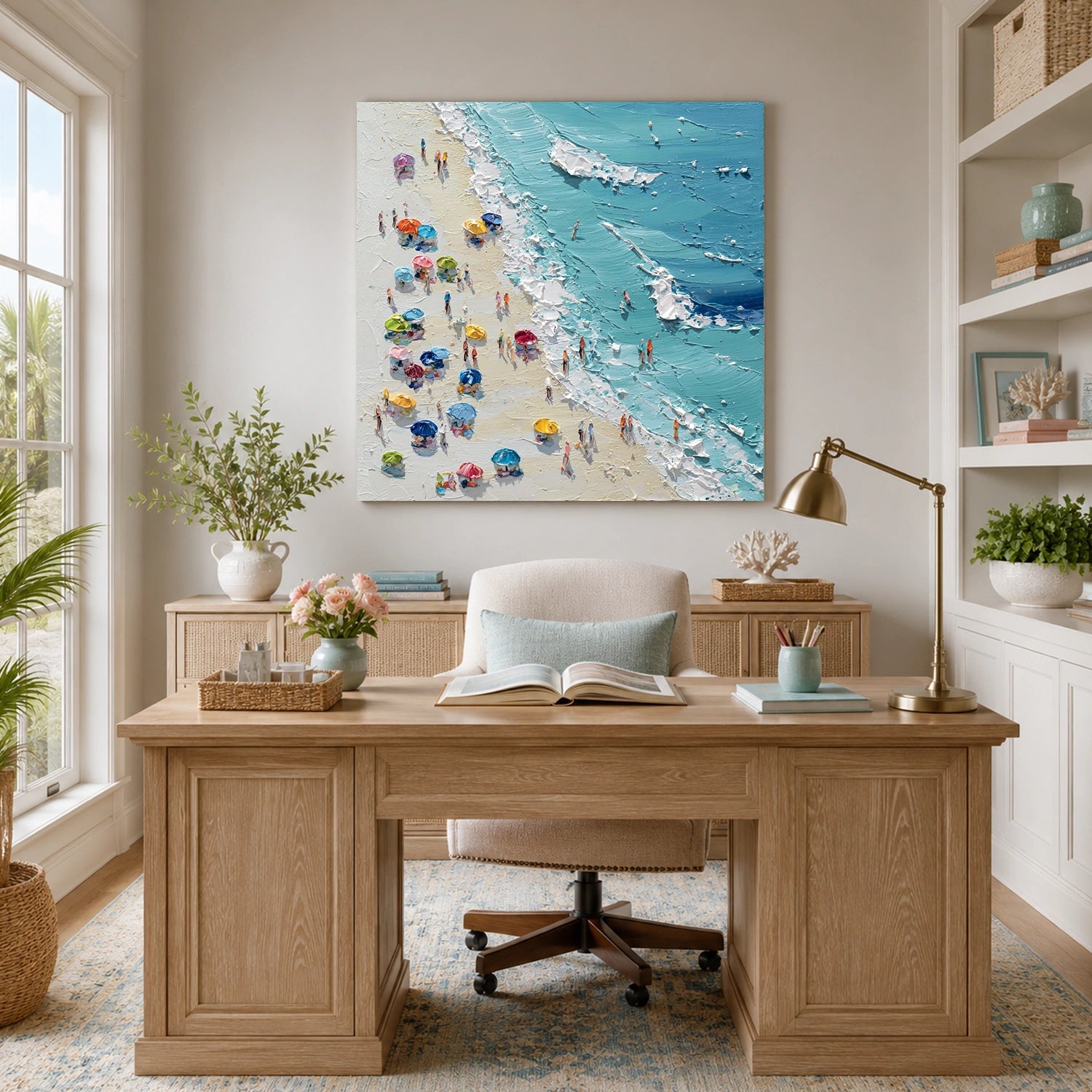 Sea & Sky Abstract Textured Wall Art #MS326