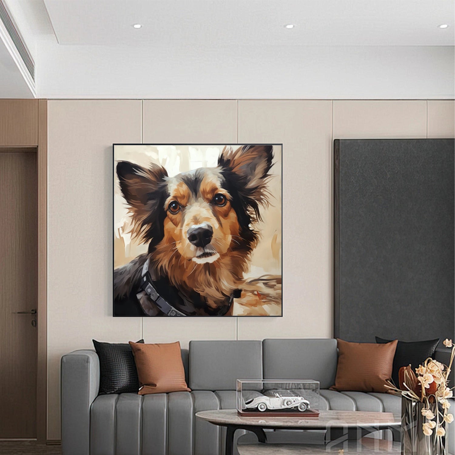 Abstract Animal Dog Wall Art #AL098