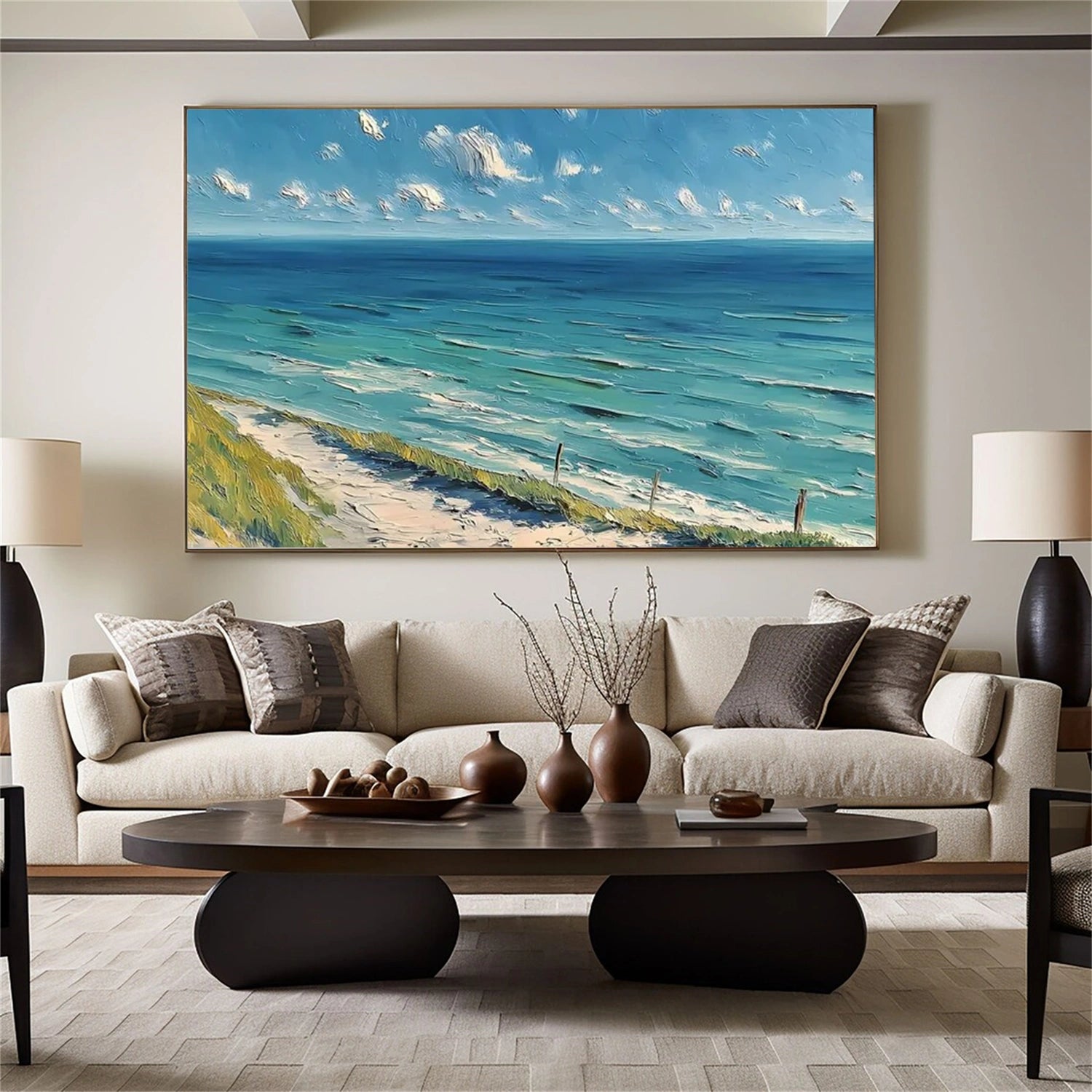 Sea & Sky Abstract Textured Wall Art #MS162