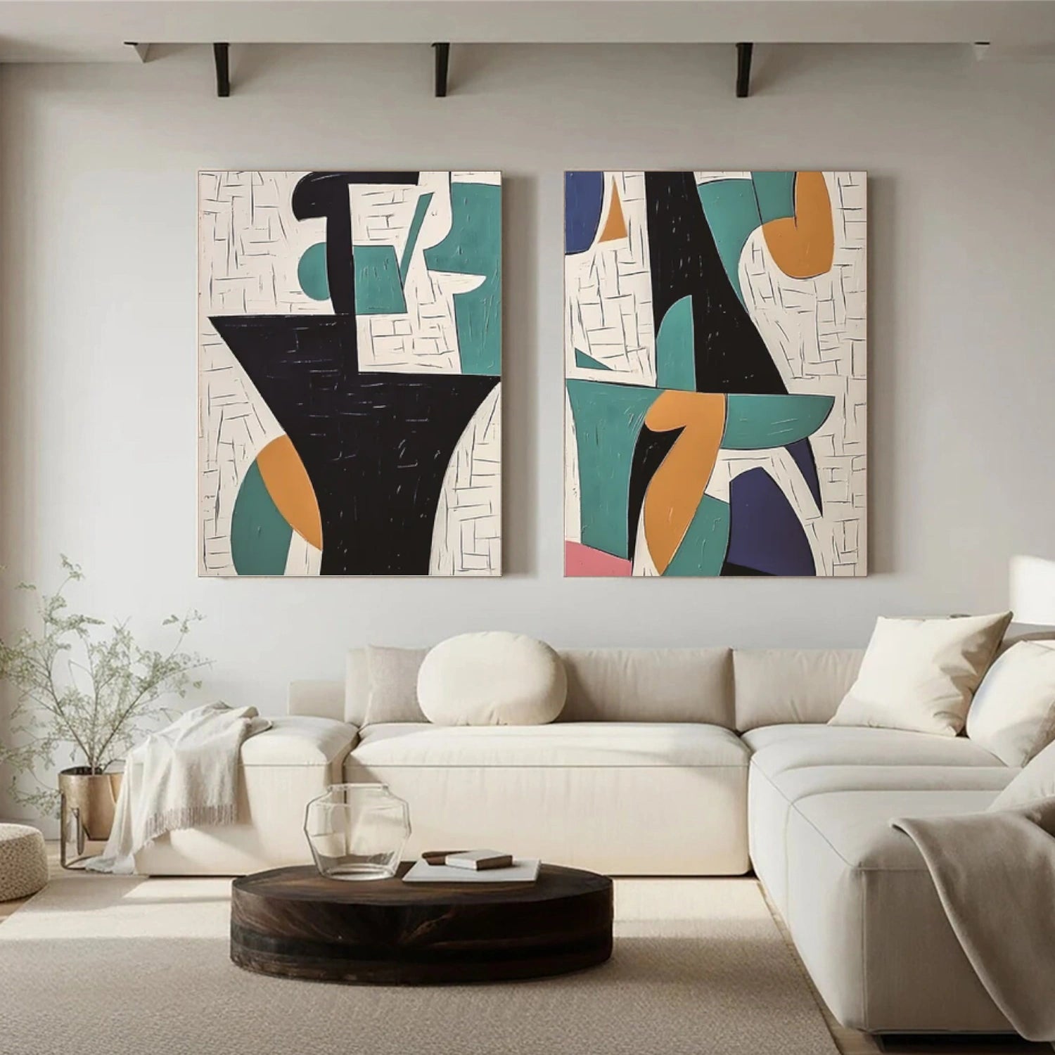 Abstract Canvas Art Set of 2 #WS730