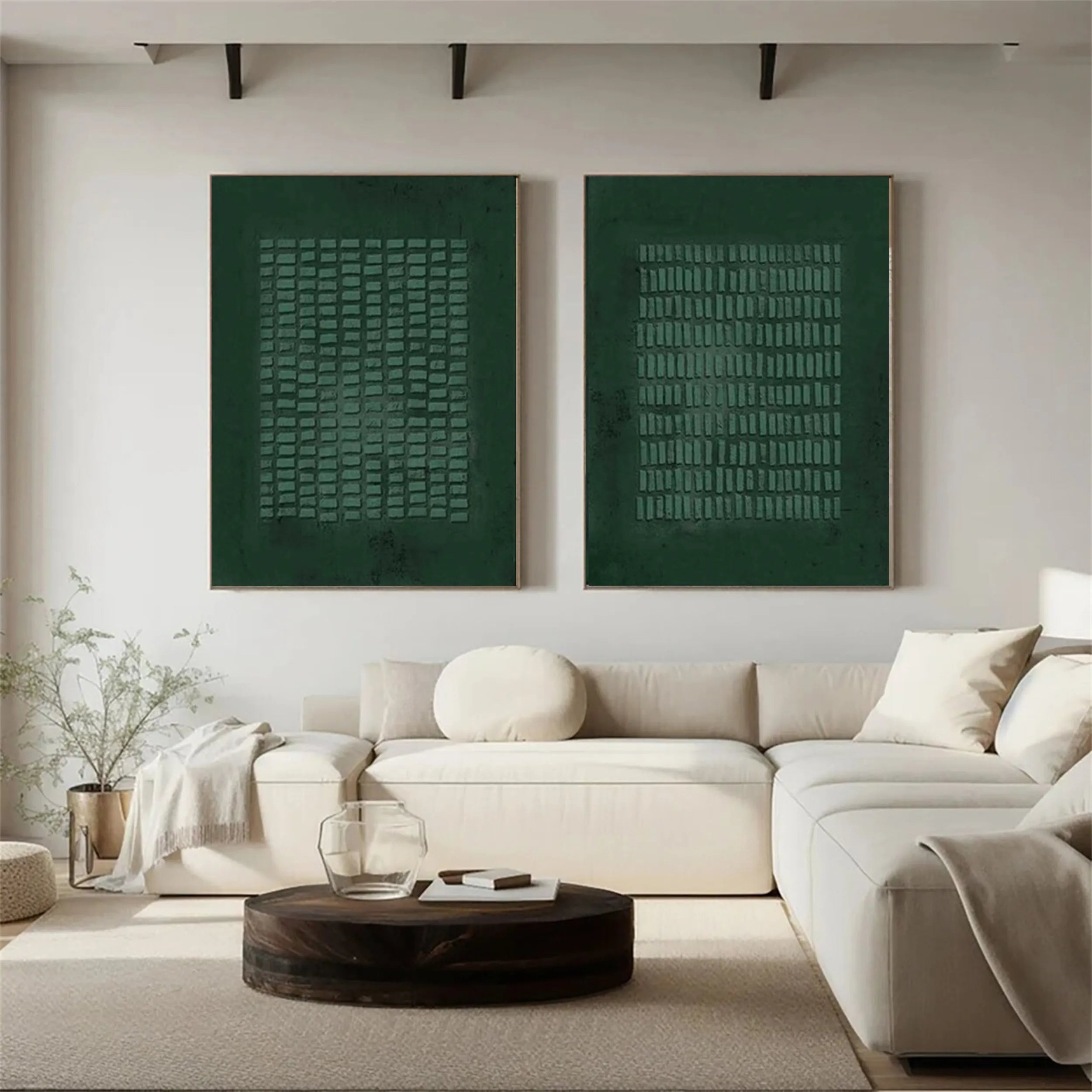 Green Texture Art Set of 2#GT008